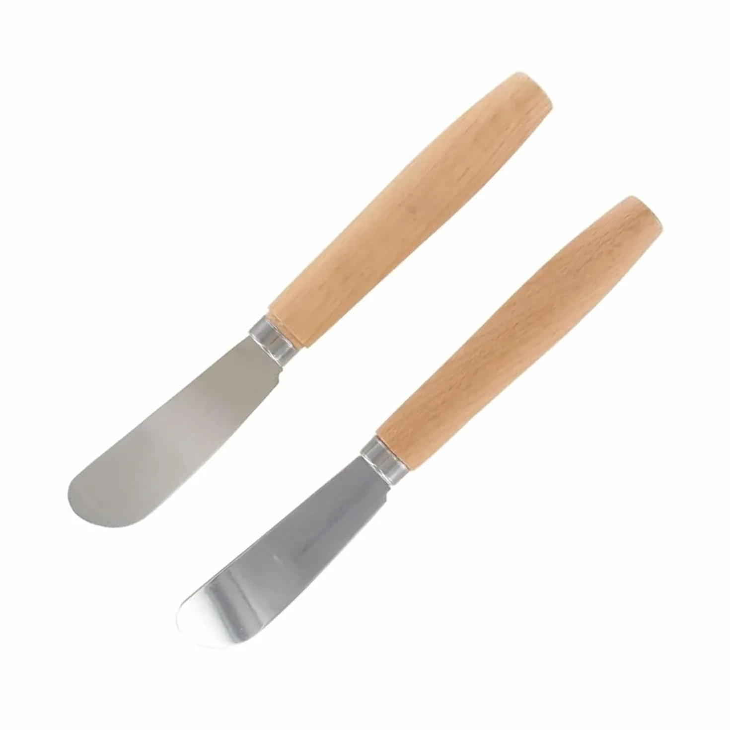 Fackelmann 40908 - Juego de cuchillos para untar, 2 unidades, madera, acero inoxidable, 17,3 x 2,1 x 1,3 cm