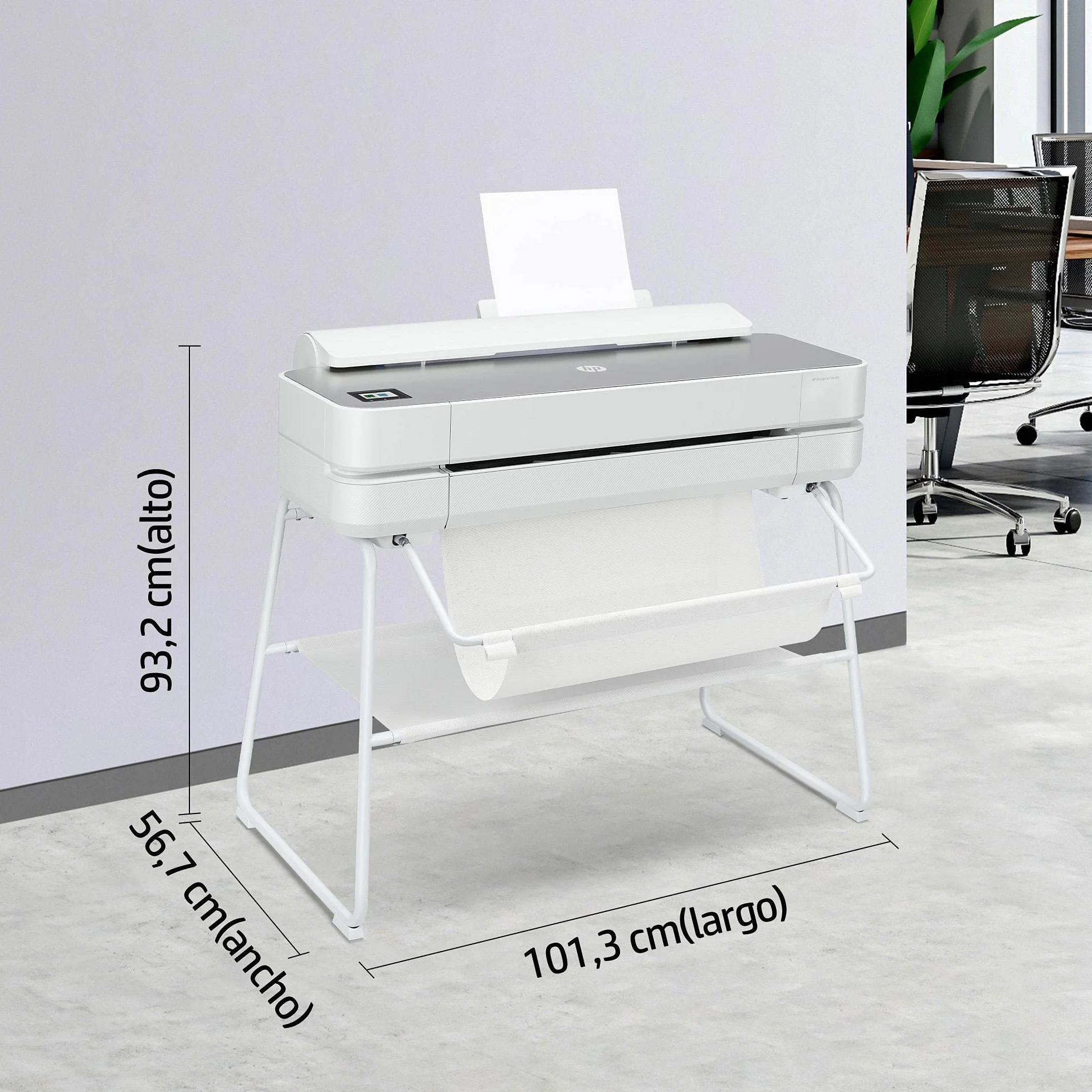 HP Impresora Plotter de Gran Formato DesignJet Studio - Steel, de 24 Pulgadas, hasta A1, Impresión Móvil, Wi-Fi, Gigabit Ethernet, USB 2.0 de Alta Velocidad, Garantía de 1 año (5HB12C)