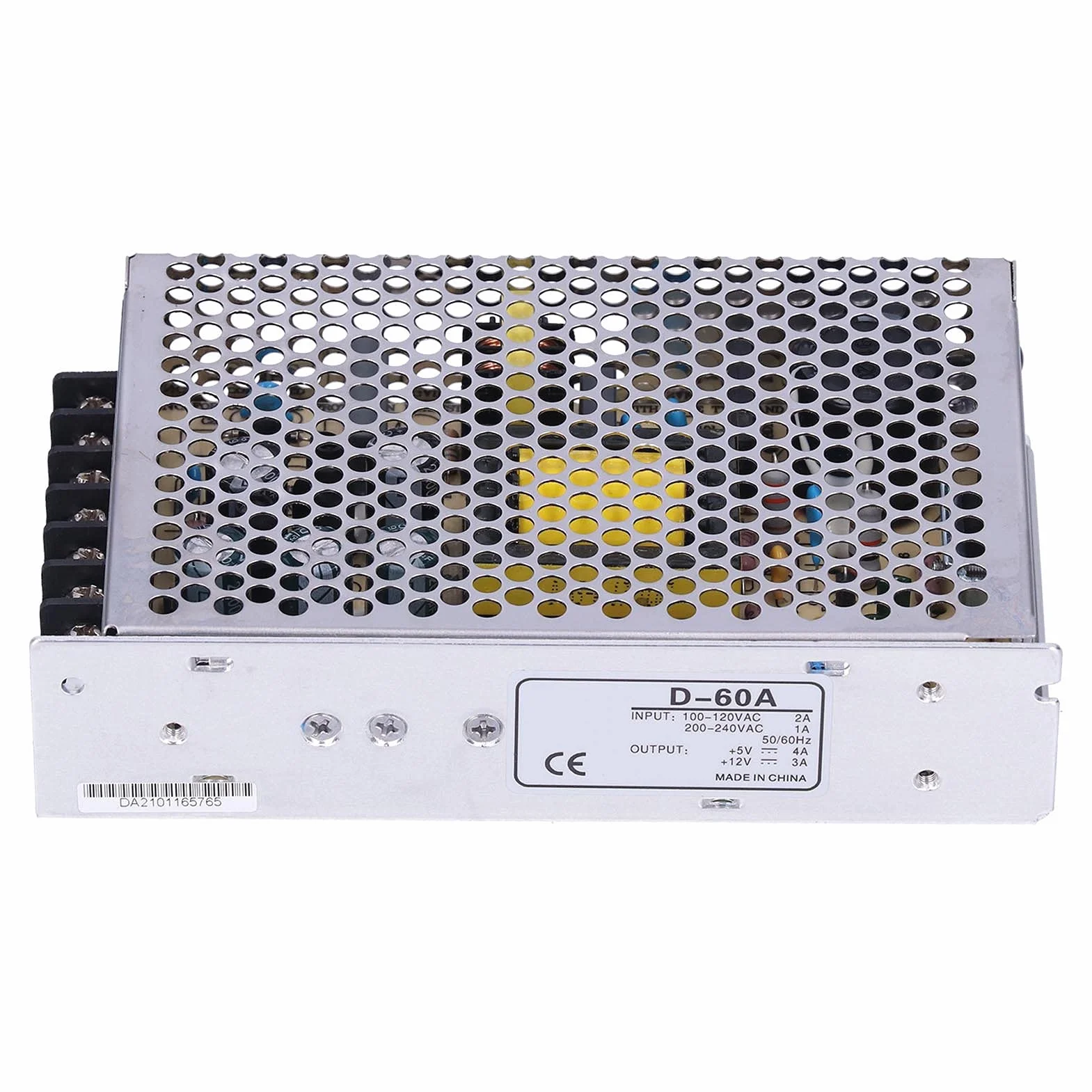 Fuente Alimentacion Conmutada 60W Regulada Salida Dual 5V 4A 12V 3A Transformador CC Aluminio para Tira LED Proyectos Electronicos Computadora