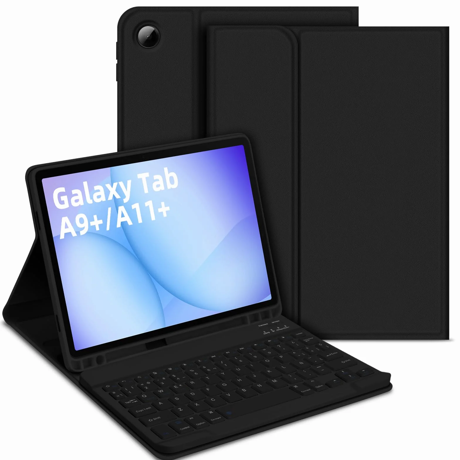Bettdow Funda con Teclado para Samsung Galaxy Tab A11+/A9+ 11", Desmontable Español Ñ Teclado con Funda Protectora con para Tab A11 Plus 2025 /A9 Plus 11" 2023 SM-X210/X215/X216/X230/X236, Negro