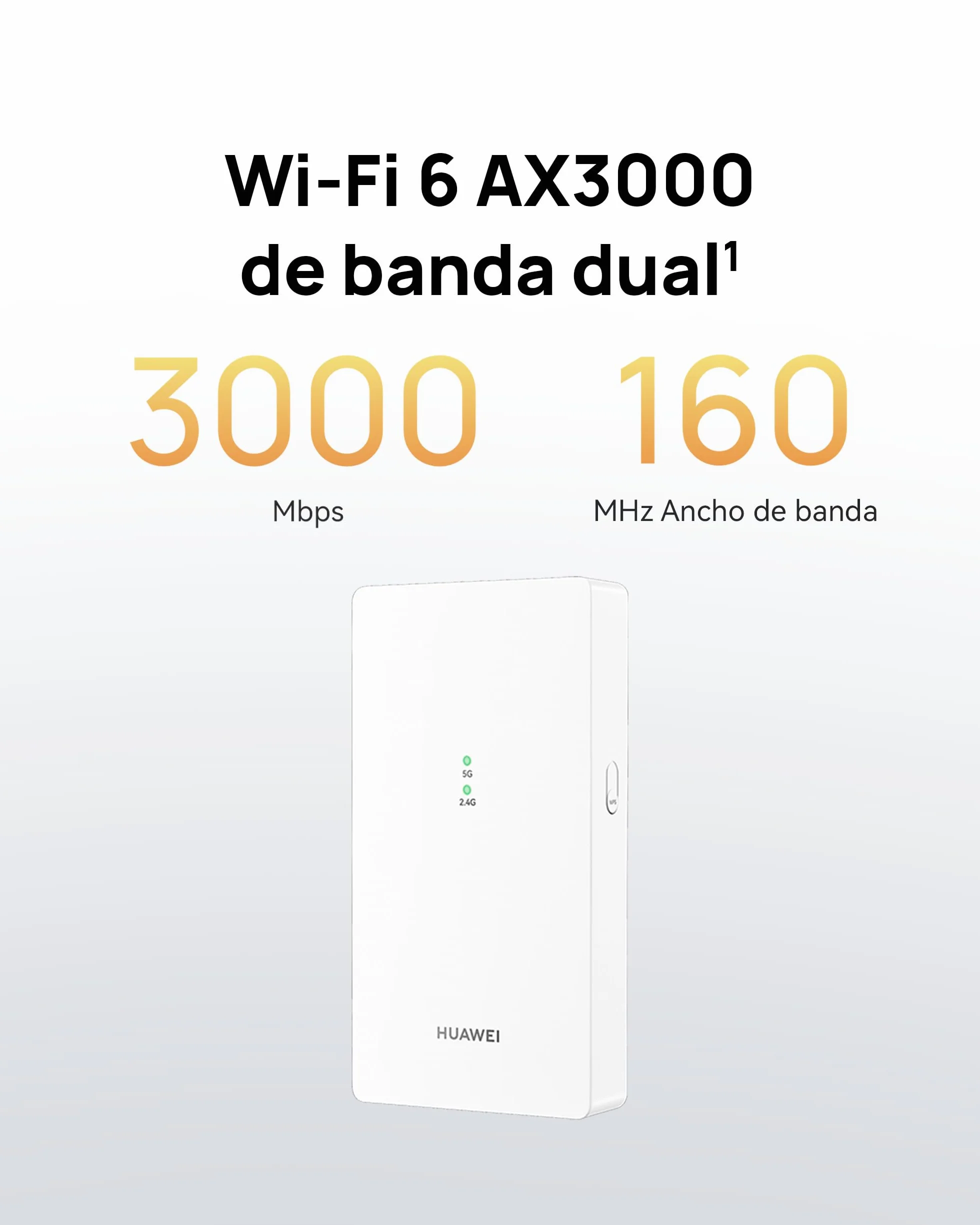 HUAWEI WiFi Extender AX3000 Repetidor, Wi-Fi 6 Banda Dual 3000 Mbps, Compatible con Amplia Gama de Routers, Amplificador Wi-Fi, Modo Ap, Configuración Fácil para Hogar Oficina, Garantía 42 Meses