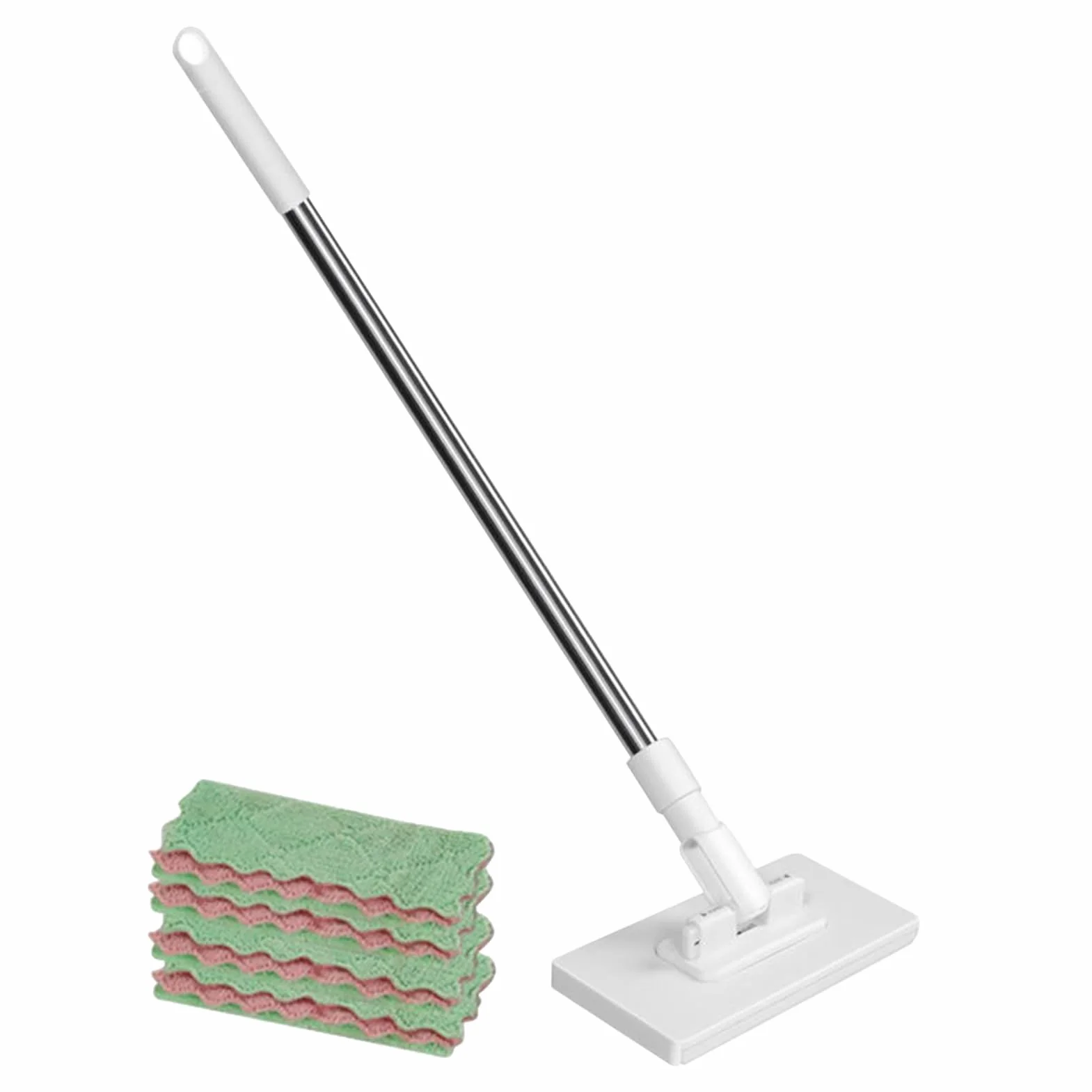 Mopa Desmontable 100 cm Limpieza Sin Manos Incluye 4 Trapos Microfibra Fregona Suelos Madera Baldosas Baño