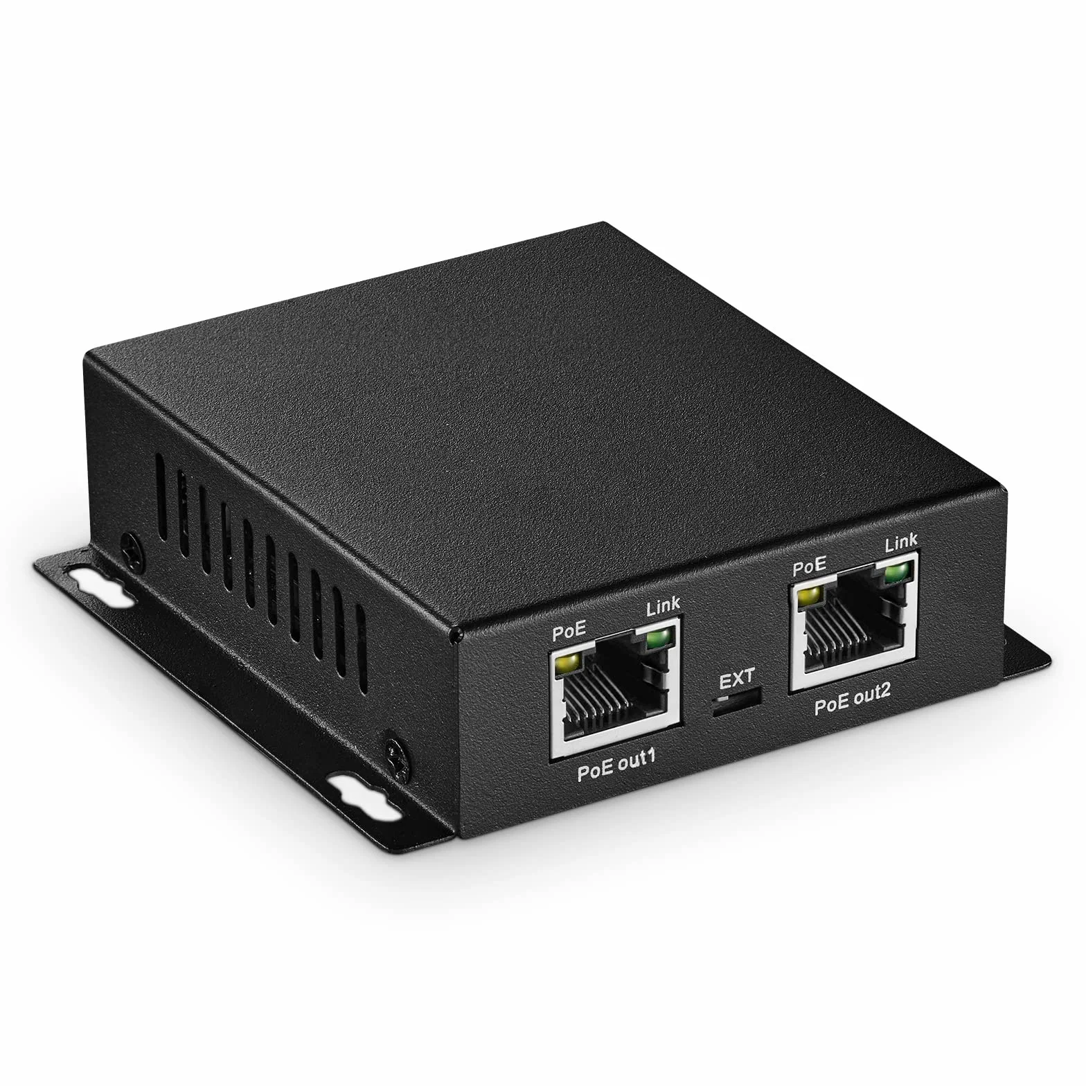 MokerLink 3 Puertos Gigabit PoE Passthrough Switch, IEEE 802.3af/at/BT PoE Repeater 60W, Hi-PoE 90W, 100/1000Mbps, 1 PoE in 2 PoE out, Wall Mount, PoE Extender/Injector/Network Extender Three in One