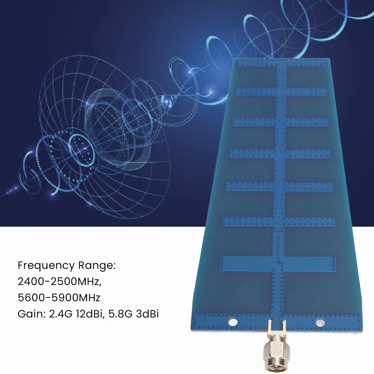 Antena Yagi PCB Direccional WiFi de Doble Banda de 12dBi 2,4 GHz, 5,8 GHz, Antena de Alta Ganancia para Adaptador de Red Inalámbrico, Enrutador, Control Remoto de Drones