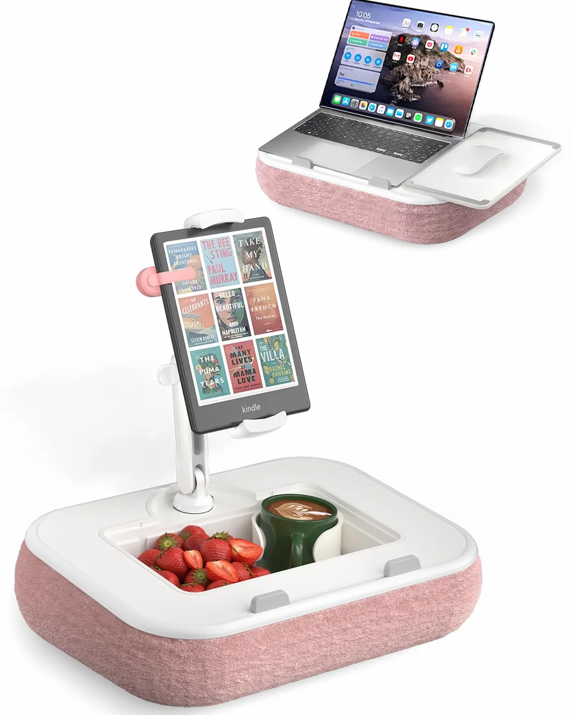 SupeDesk Soporte para Kindle, cojín para tableta, soporte para Kindle, compatible con teléfonos móviles de 4,7 a 15 pulgadas, Kindle/tableta/portátil, soporte para ordenador portátil con alfombrilla