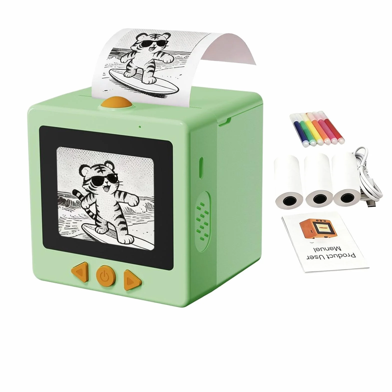 Smart AI Voice Sticker Maker Machine, AI Sticker Box Printer, Inkless Portable Thermal Stickerbox Printer with Display and Voice Control, DIY Label Maker for Scrapbooking, Crafts, Gift Wrapping