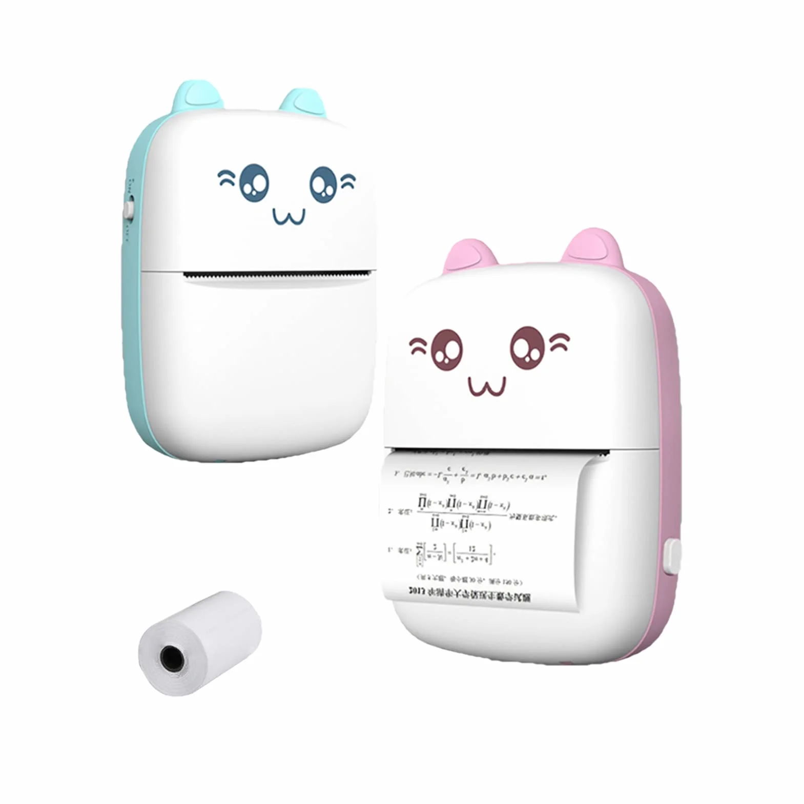 Pink - Mini impresora térmica, etiquetadora, inalámbrica, Bluetooth, móvil, 200 dpi, mini impresora térmica portátil de aprendizaje fotográfico para estudiantes, mujeres y hombres, regalo