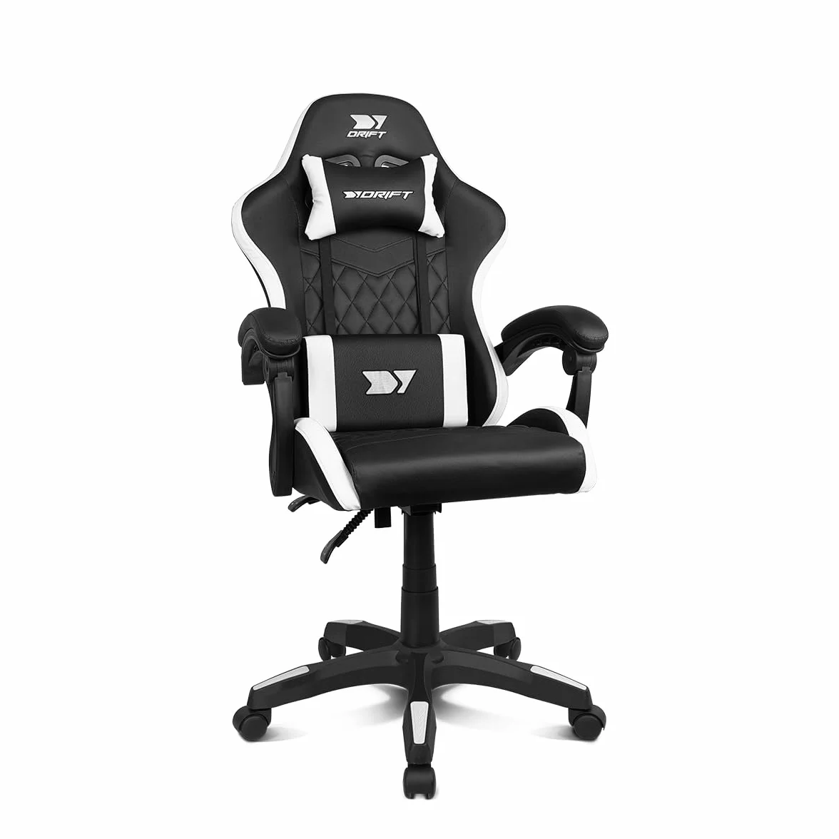 Drift Gaming DR35 Silla Profesional Polipiel Reposabrazos Acolchados Pistón Clase 3 Base Nylon Reforzada Negro/Blanco