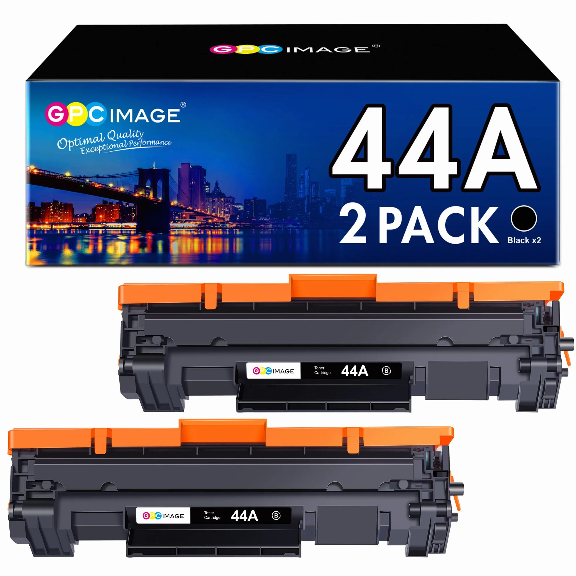 GPC IMAGE 44A Cartucho de Tóner Negro Compatible para HP 44A CF244A para Laserjet Pro MFP M28w tóner para HP Laserjet Pro M15w Toner M15a MFP M28a (2 Pack, Negro)