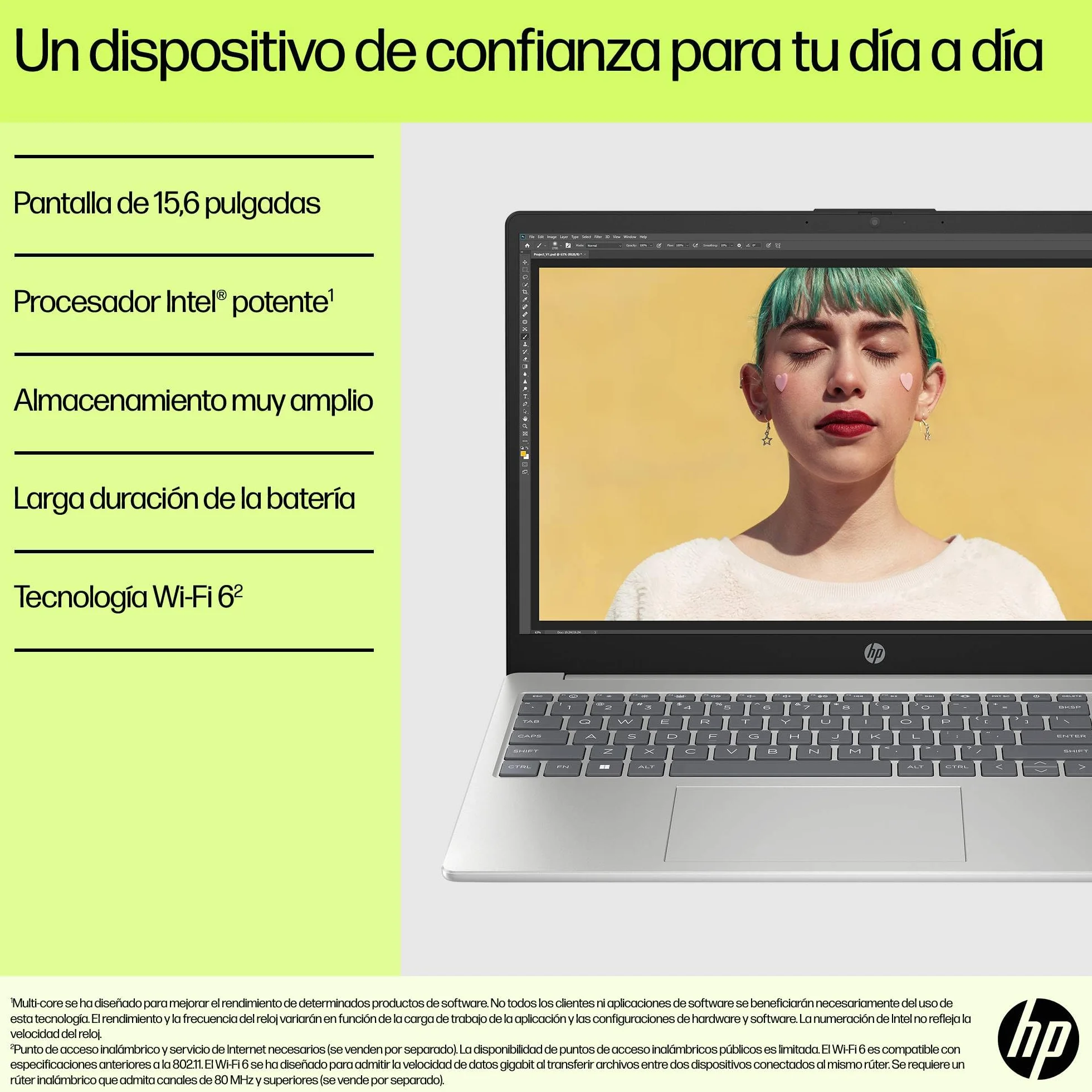 HP 15-fd0261ns - Ordenador portátil de 15.6" FHD (Intel N100, 4GB RAM, 128GB UFS, Intel UHD, Windows 11) Plata - Teclado QWERTY Español - Incluye Microsoft 365 Personal 12 Meses