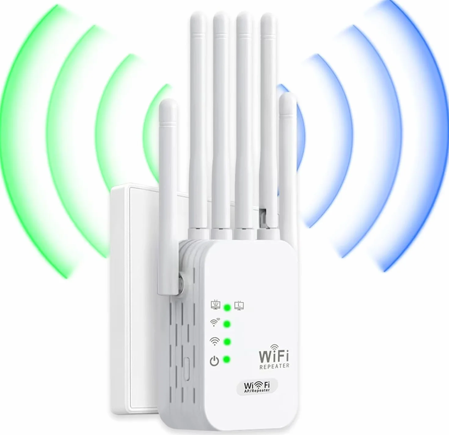 Repetidor WiFi Más Vendido,Amplificador Señal WiFi Potente,6 Antenas Y 2 Puertos LAN,WiFi Extender,Extensor WiFi para El Hogar Y La Oficina, Fácil De Instalar