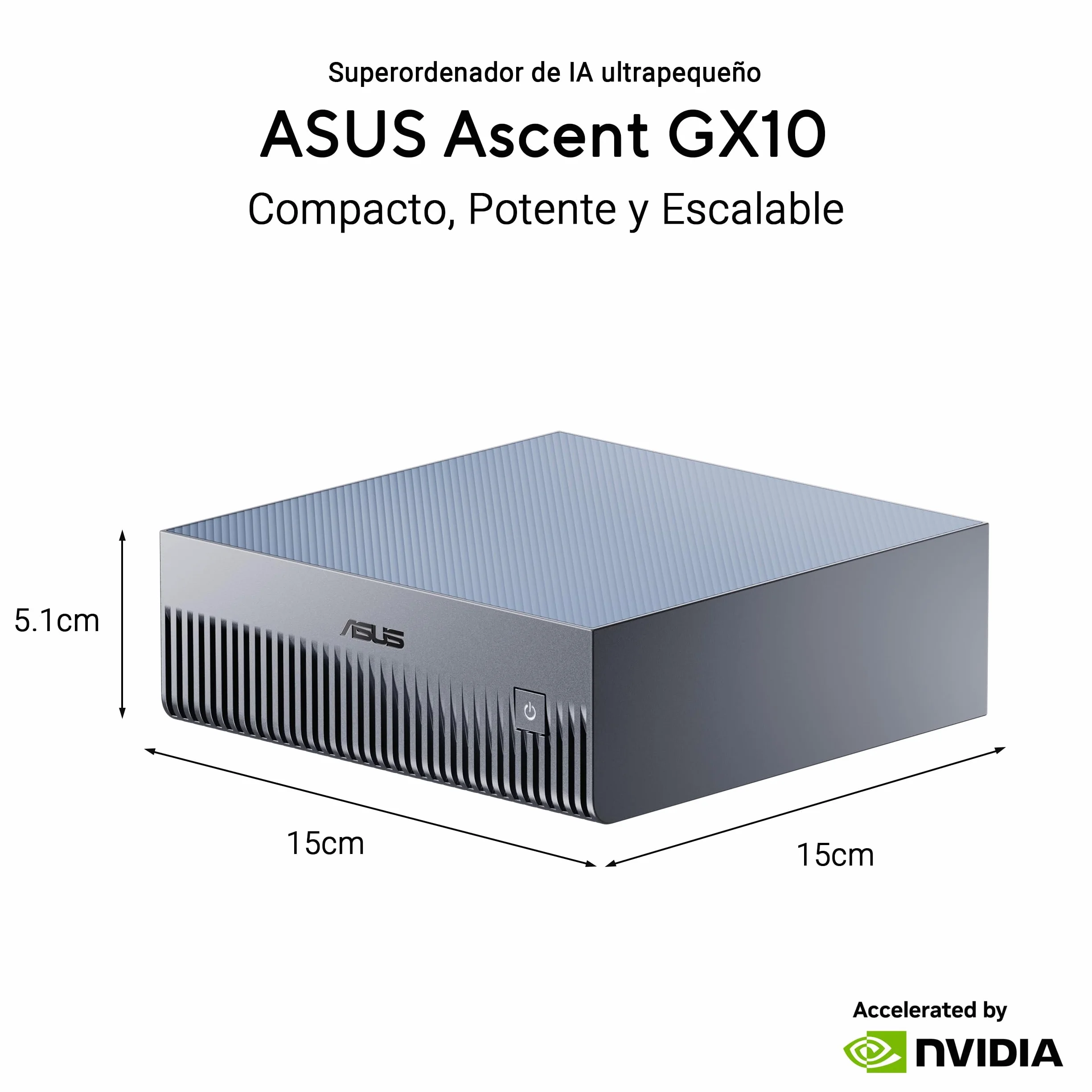 ASUS Ascent GX10 Ordenador de sobremesa 128GB LPDDR5X 1TB SSD NVIDIA GB10 Blackwell GPU