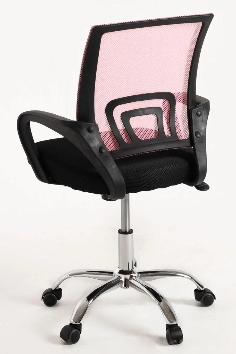Silla de Oficina Rosa y Negra Midi Pro - Máxima Ergonomía