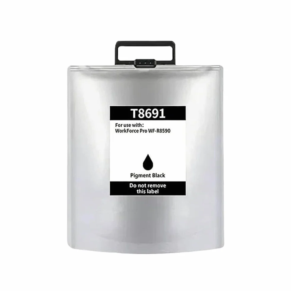 Juego de cartuchos de tinta compatibles con impresoras WF-R8590 y R8590 – Incluye T8691 (negro), T8692 (cian), T8693 (magenta), T8694 (amarillo) – Para impresoras de la región europea(T8691 BK)