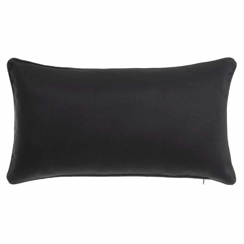 LOLAhome Cojines sofá 50x30 cm Set 2 Negro Loneta Cojín Decorativo Rectangular