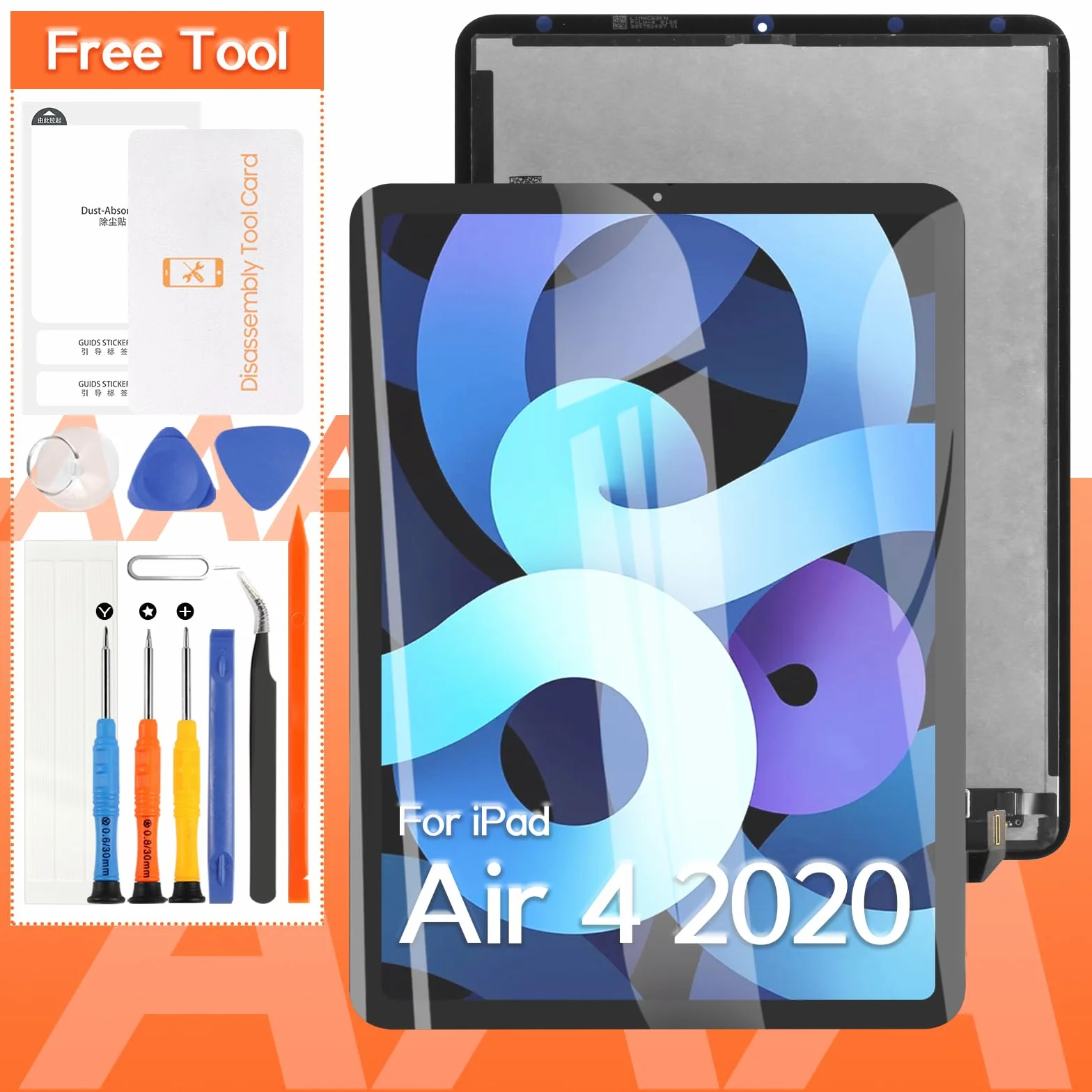 Reemplazo de pantalla LCD para iPad Air 4 2020, para iPad Air de 4ª generación de 10.9 pulgadas A2324 A2072 A2325 A2316 pantalla LCD digitalizador montaje completo (negro)