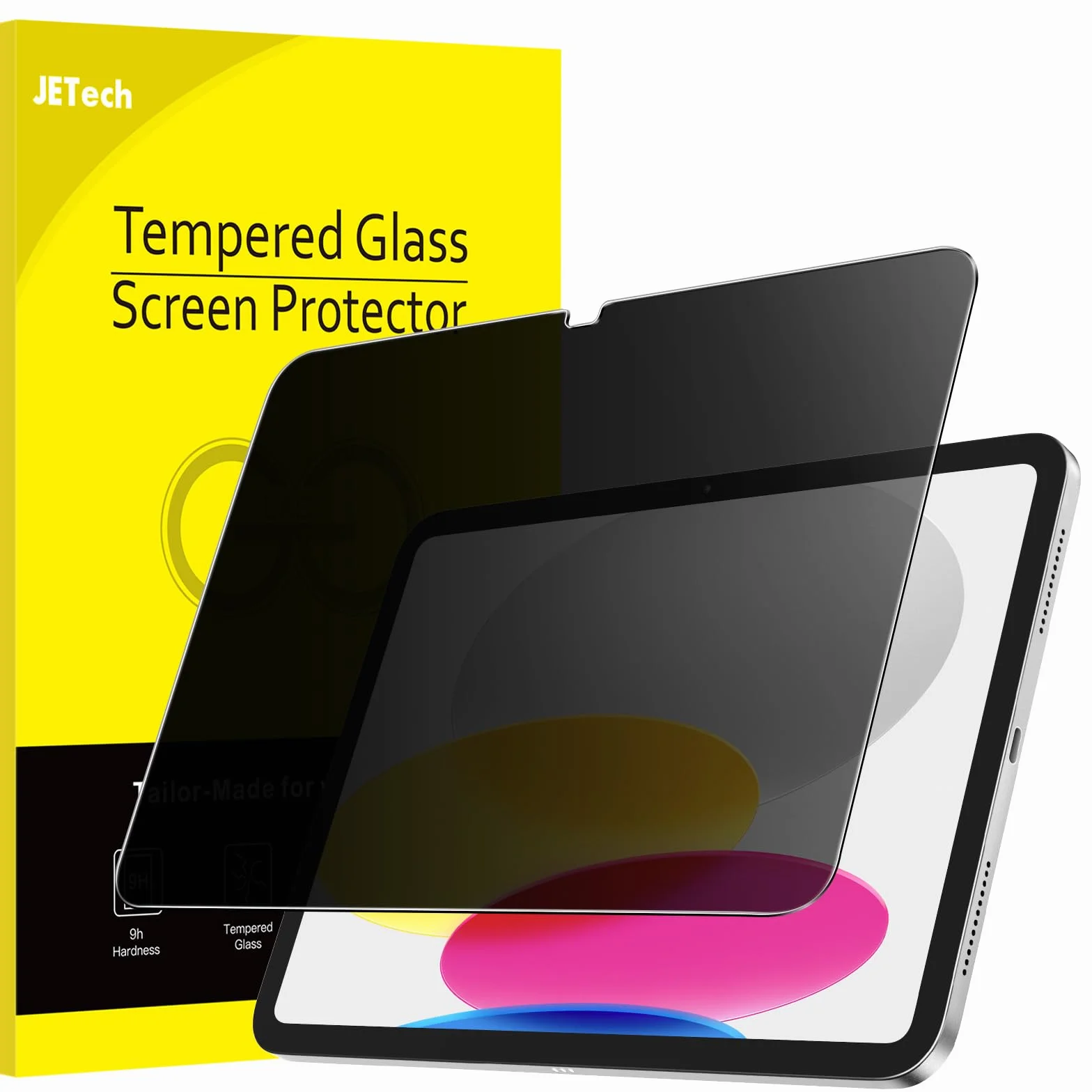 JETech Protector Pantalla Privacidad para iPad (A16) 11.ª/10.ª Generación (2025/2022), Cristal Vidrio Templado Antiespía