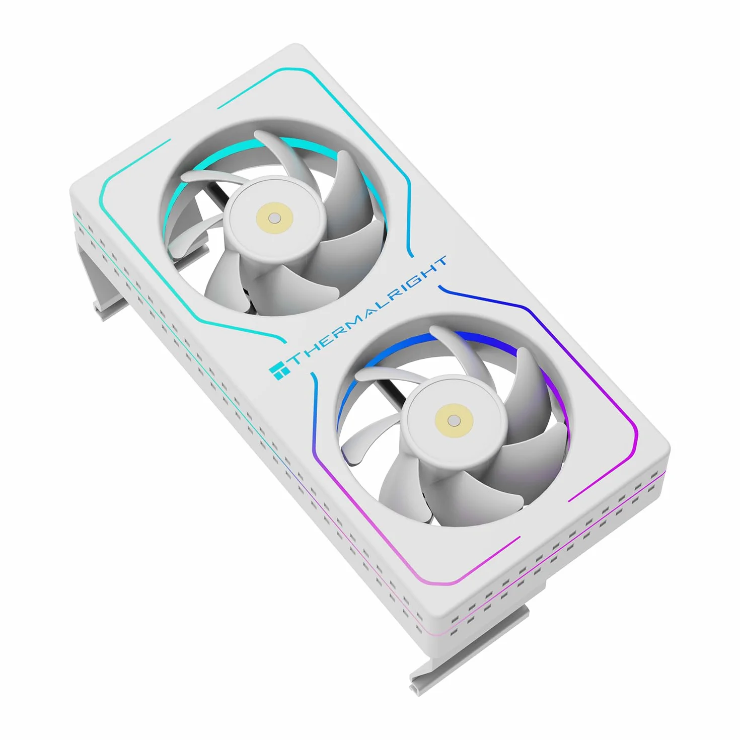 Thermalright MC-2 ARGB White Memory Cooler, ventilador dual con diseño PWM de 3200 rpm, enfriador RAM silencioso, flujo de aire de 16,17 CFM para kits de RAM DDR5/DDR4 de escritorio (blanco)