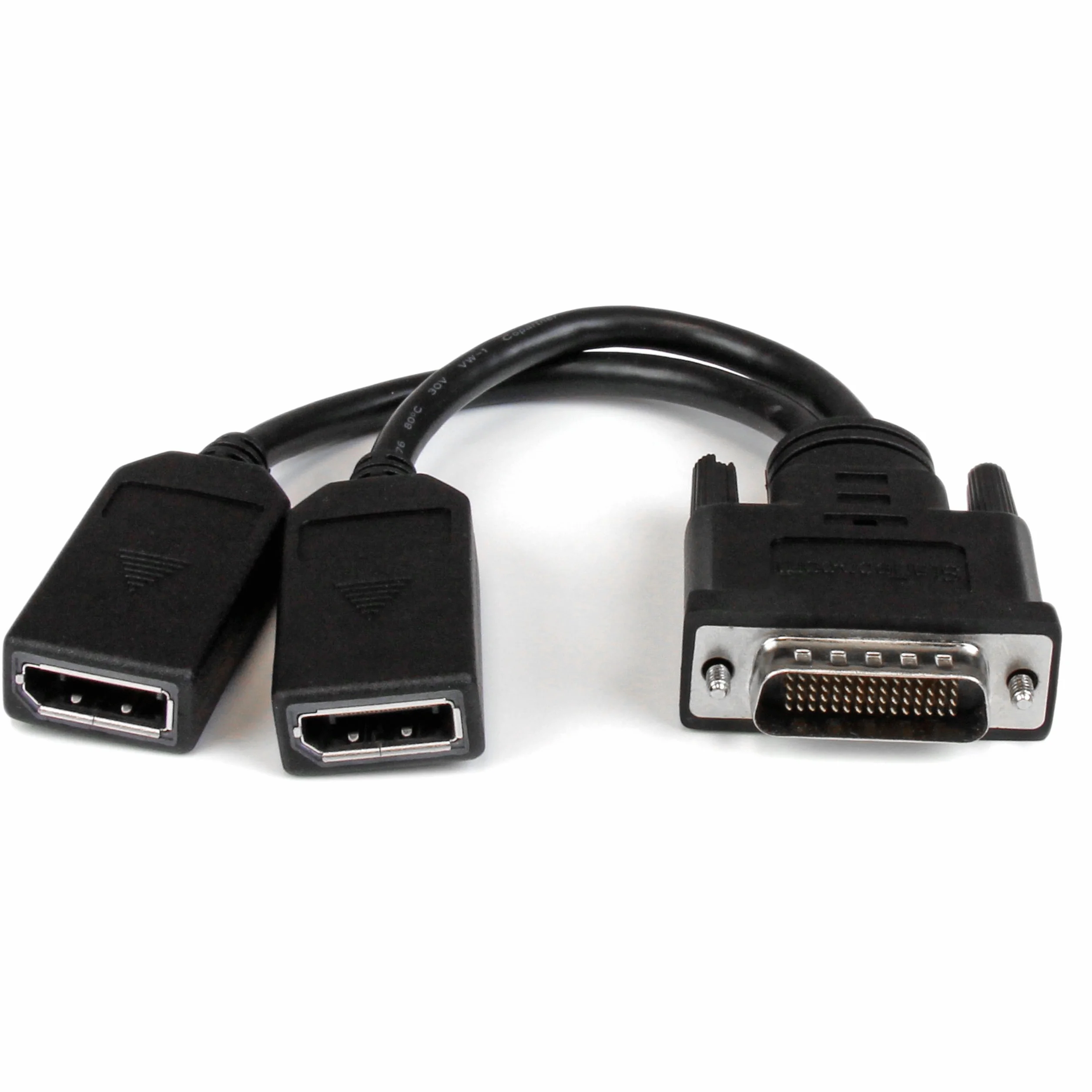 StarTech.com Cable Adaptador de 20cm DMS-59 a 2x DisplayPort - 4K x 2K - Cable Divisor Splitter en Y LFH DMS de 59 pines (M) a 2x DisplayPort 1.2 (H) - Tarjeta Gráfica LFH a 2 Monitores DP (DMSDPDP1)