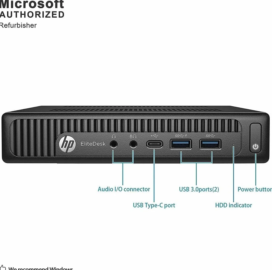 HP EliteDesk 800 G2 Mini PC de Escritorio, Intel Core i5-6500T, 8 GB de RAM, SSD de 256 GB, sin Teclado ni ratón, Wi-Fi, Bluetooth, Windows 11 Pro (Reacondicionado)