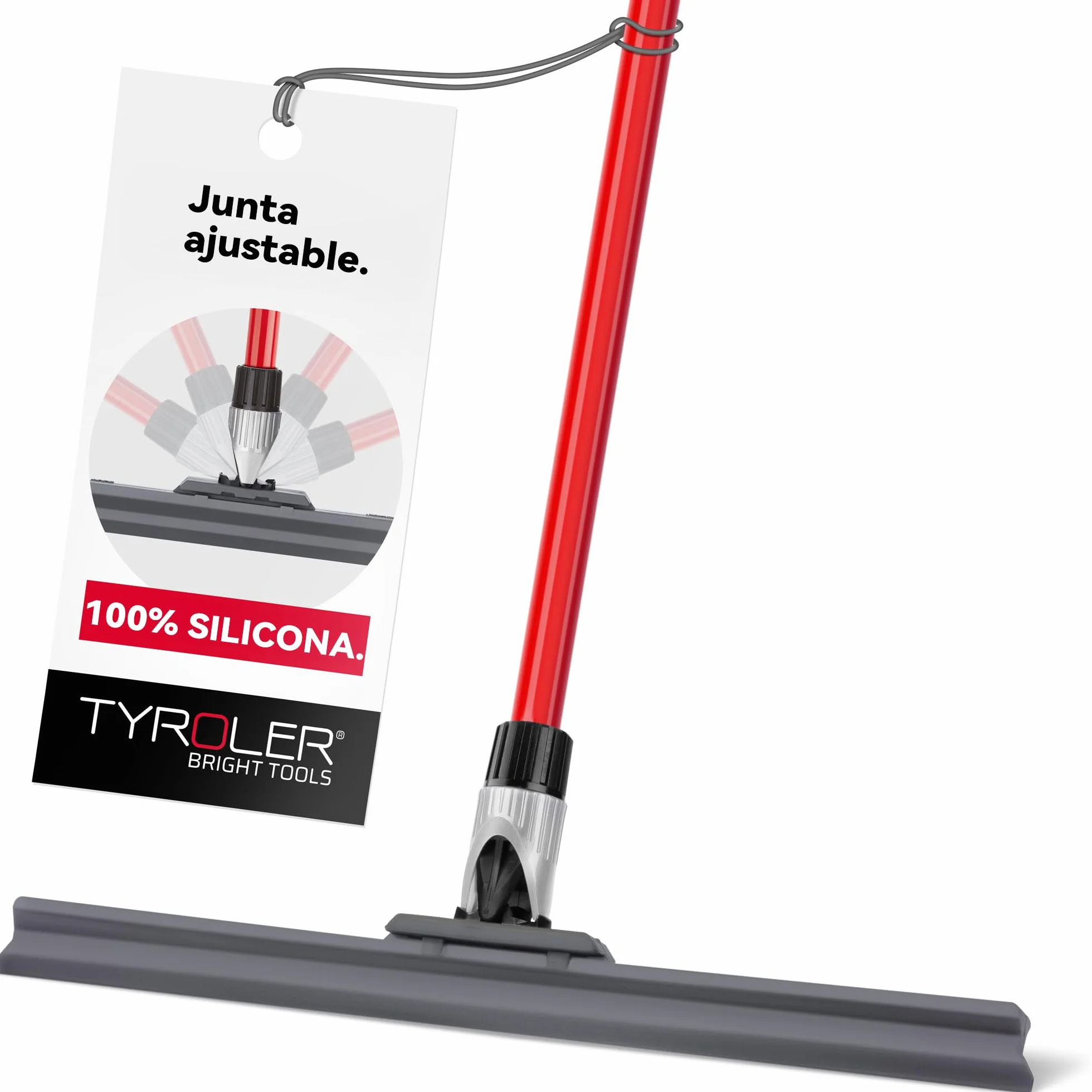 Escobilla de Goma Silicona 45 cm Mango 140 cm Tyroler Escoba Suelo Exterior