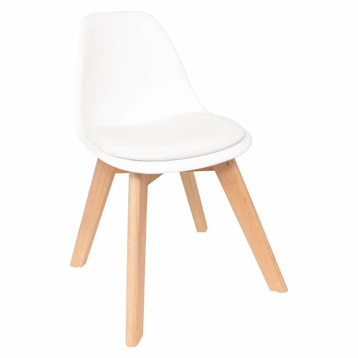 Atmosphera Silla Infantil Baya Blanca Plástico y Haya Comedor Cojín Integrado