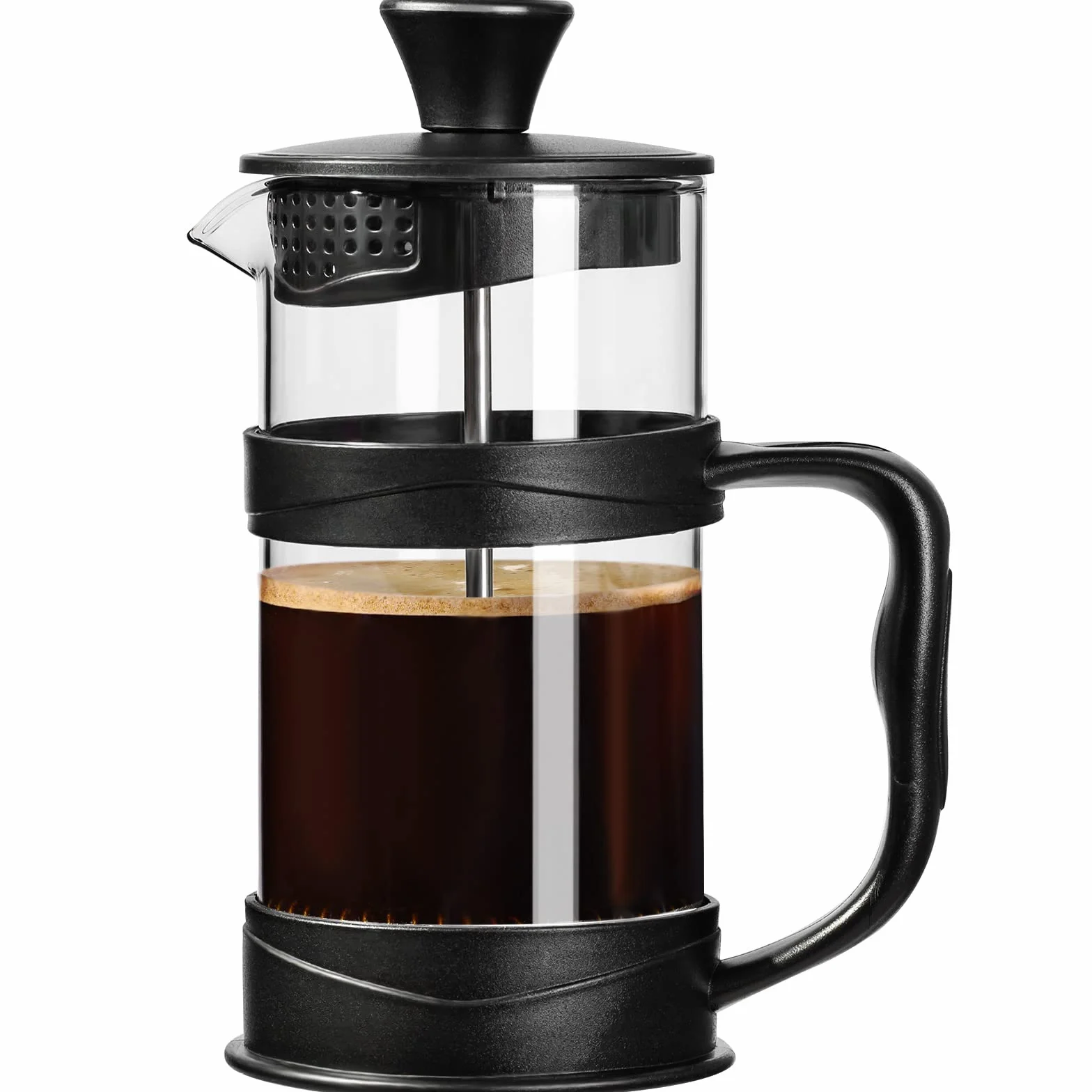Cafetera de Prensa Francesa Acero Inoxidable 304 12oz para Viaje y Hogar (Negro)