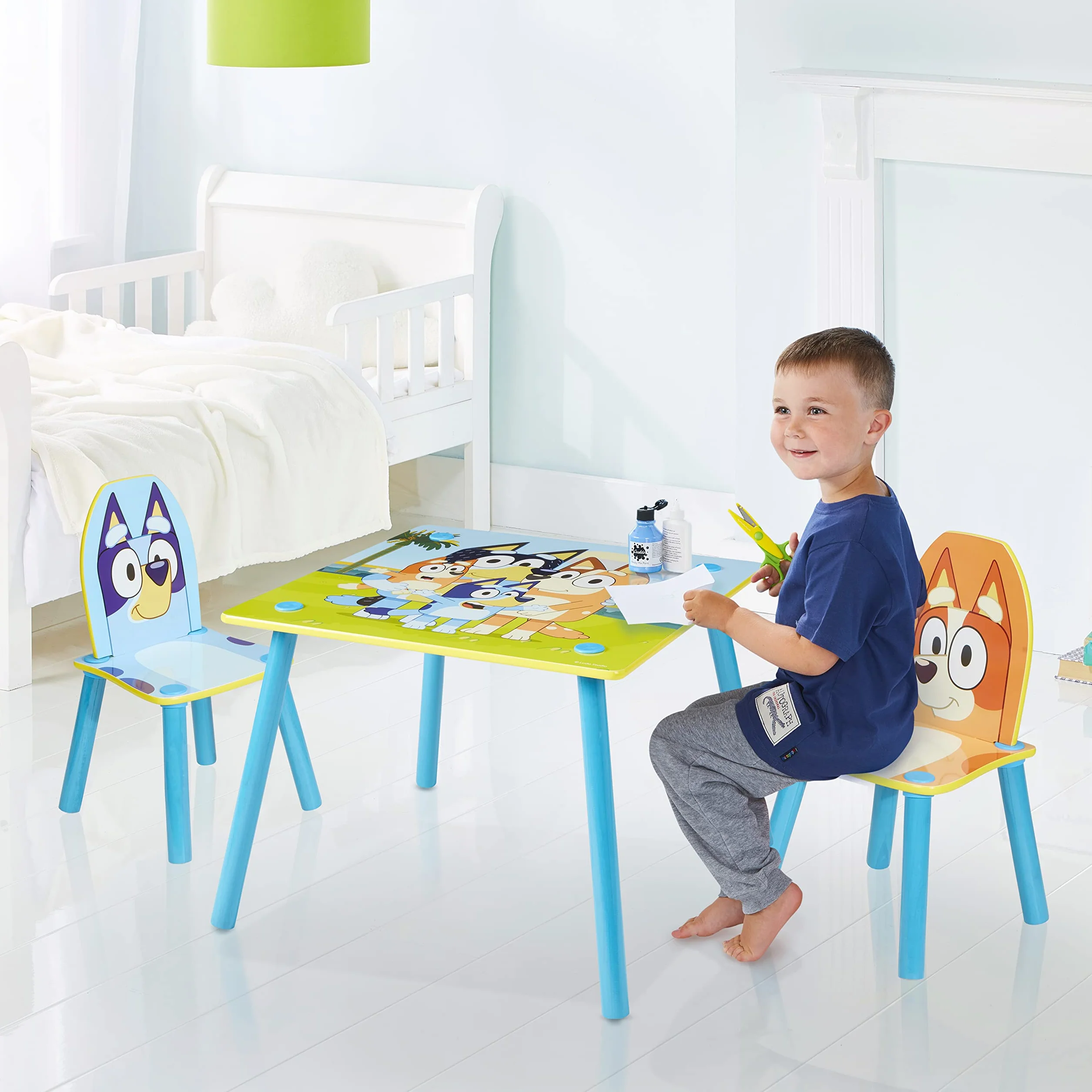 Bluey Juego de 2 sillas para niños, Mesa 43,5 x 63 x 63 cm