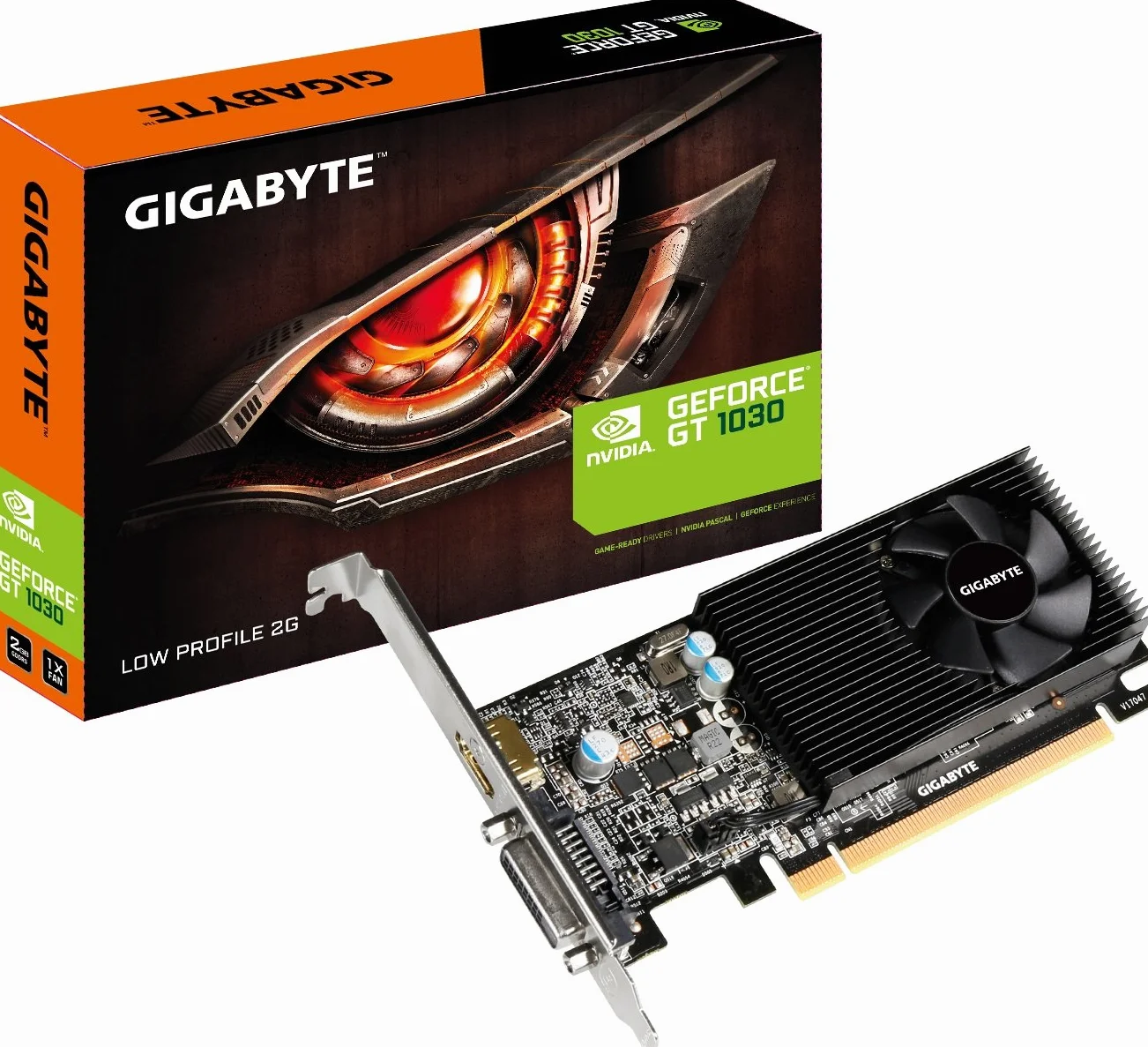 Gigabyte GV-N1030D5-2GL, Tarjeta Gráfica (Nvidia, Geforce Gt 1030, 4096 X 2160 Pixeles, 1257 Mhz, 1506 Mhz, 2 GB), FirePro V5900, Negro
