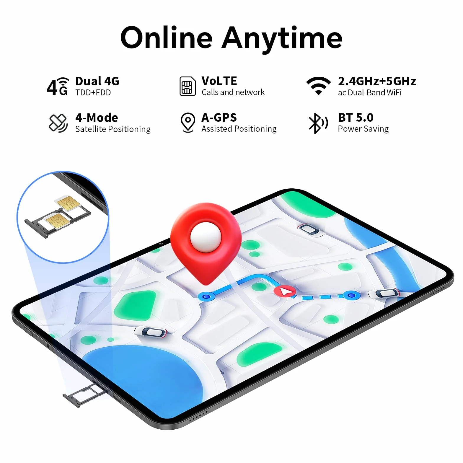 TECLAST T65 Tablet 13.4 Pulgadas Android 16, 120Hz Tablet, Gemini AI, 4G LTE Doble SIM, Widevine L1, 26GB RAM+128GB ROM, Octa-Core 2.2GHz, 8000 mAh, 5G WiFi, GPS, Tablets Grande para Ver Películas