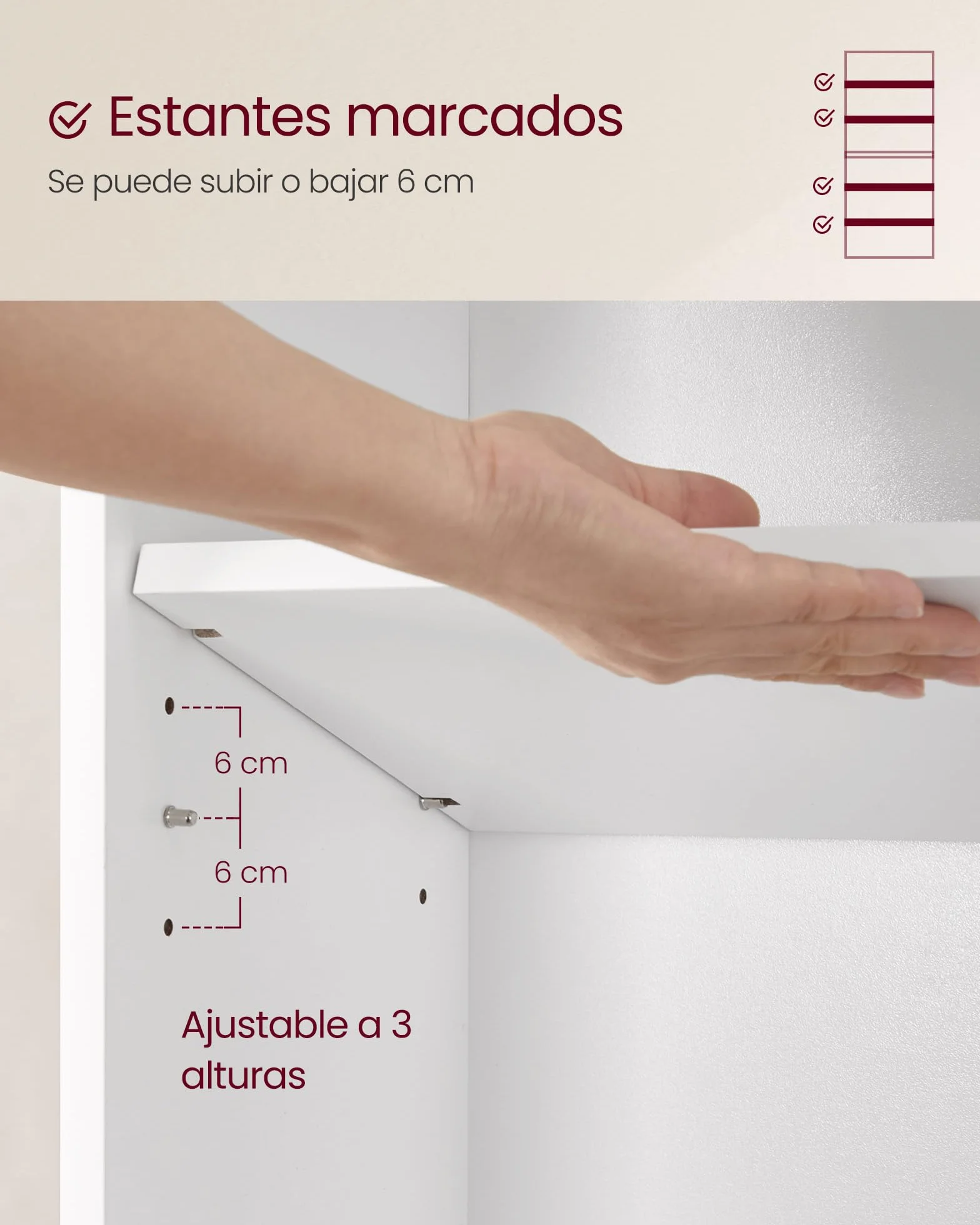 VASAGLE Estantería 6 Niveles Almacenamiento Abierto 24 x 40 x 178,5 cm Blanco Nube LBC167T14