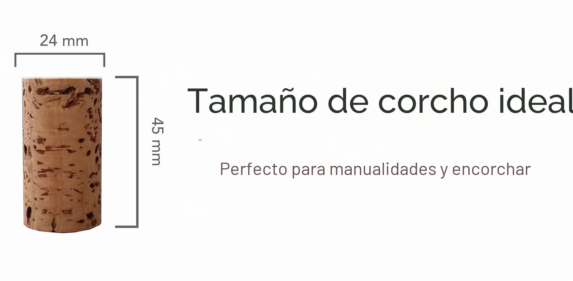 Corchos de Botella 24mmx45mm 100 unidades para Decorar, Artesanía y Manualidades