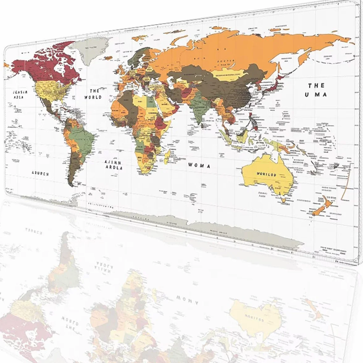 Alfombrilla Ratón Gaming XXL, Gaming Mouse Pad 1200x600x3mm, Protector Escritorio Antideslizante, Alfombrilla de Ratón Mundo Mapa Mousepad Grande, Tapete Raton para Jugadores de PC Oficina LMDT2433