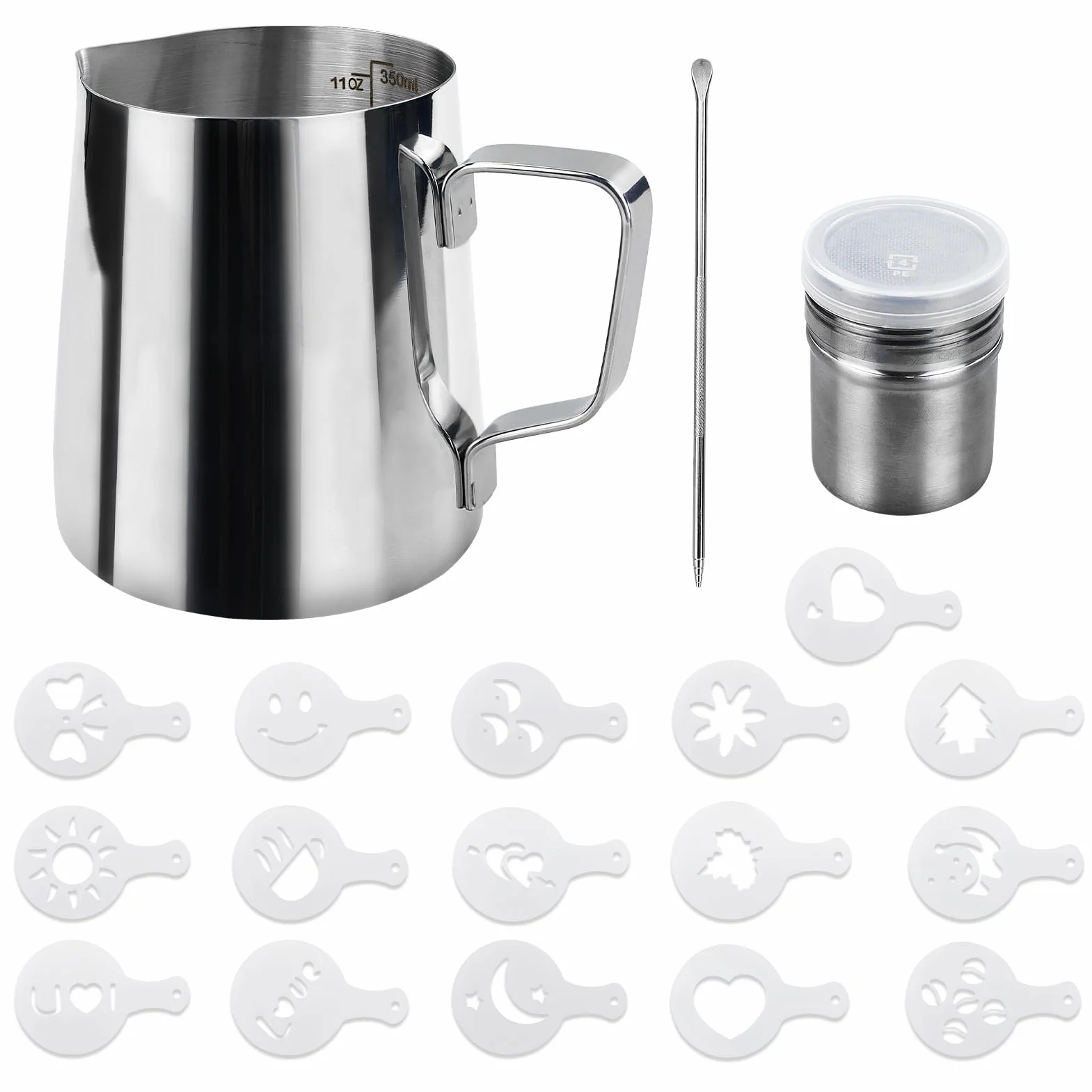 Jarra acero inoxidable 350 ml Barista Espumador Leche Café capuchino