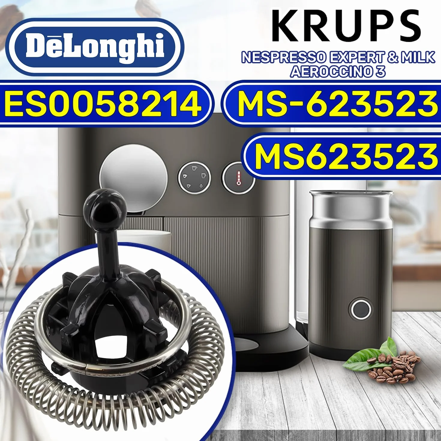 Espumador de Leche para Cafetera Nespresso Krups DeLonghi MONTERAL