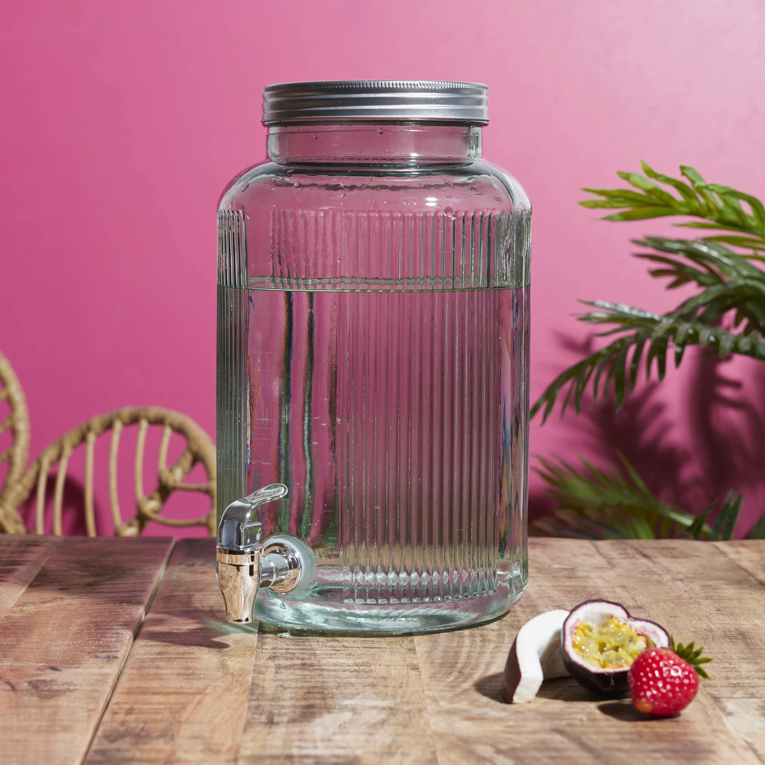 COOK CONCEPT KA0495 Fuente de Vidrio de Color 5L para Bebidas y Aperitivos Cócteles Cervezas Zumos