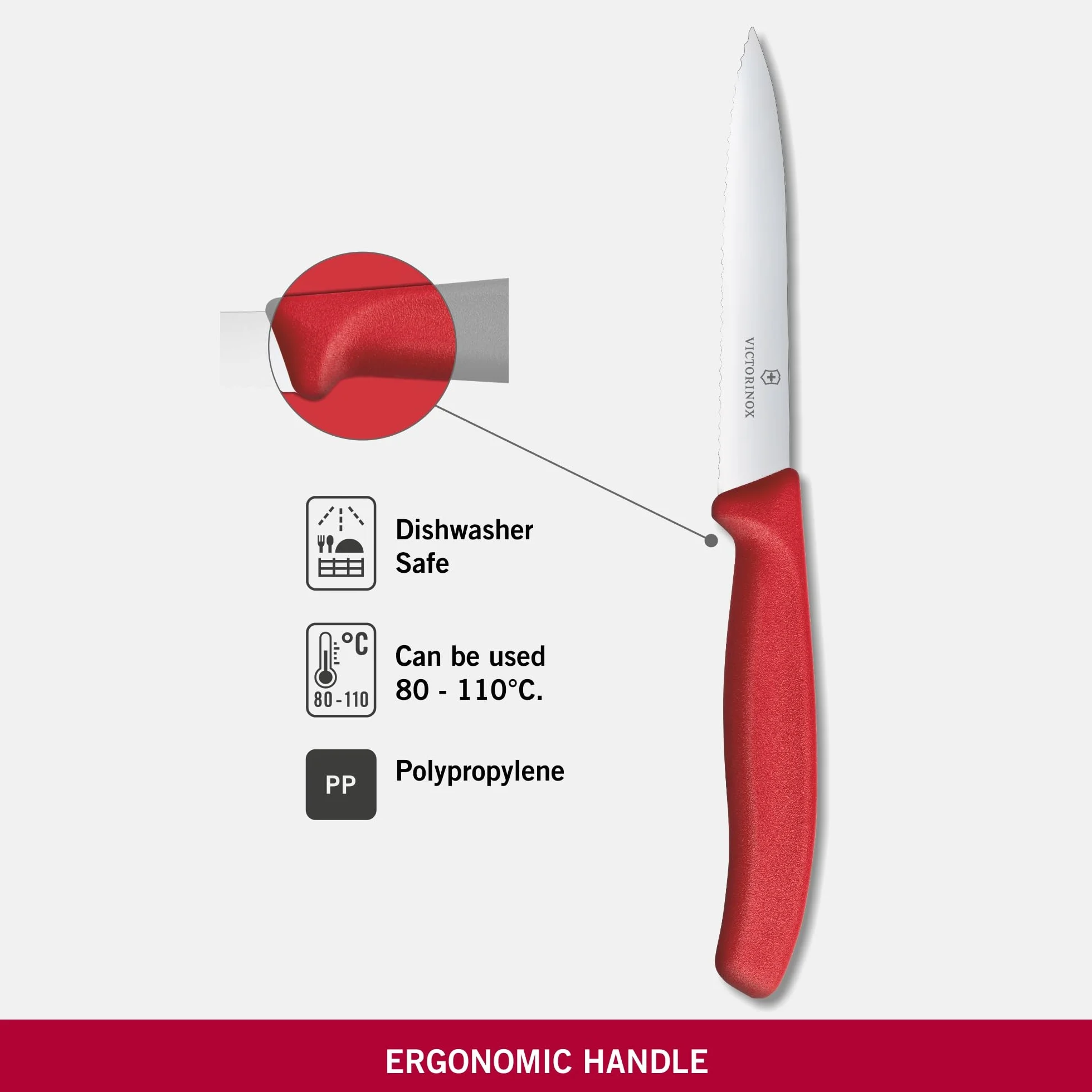 Victorinox Cuchillo Acero Inoxidable Rojo Mediano 6.7731