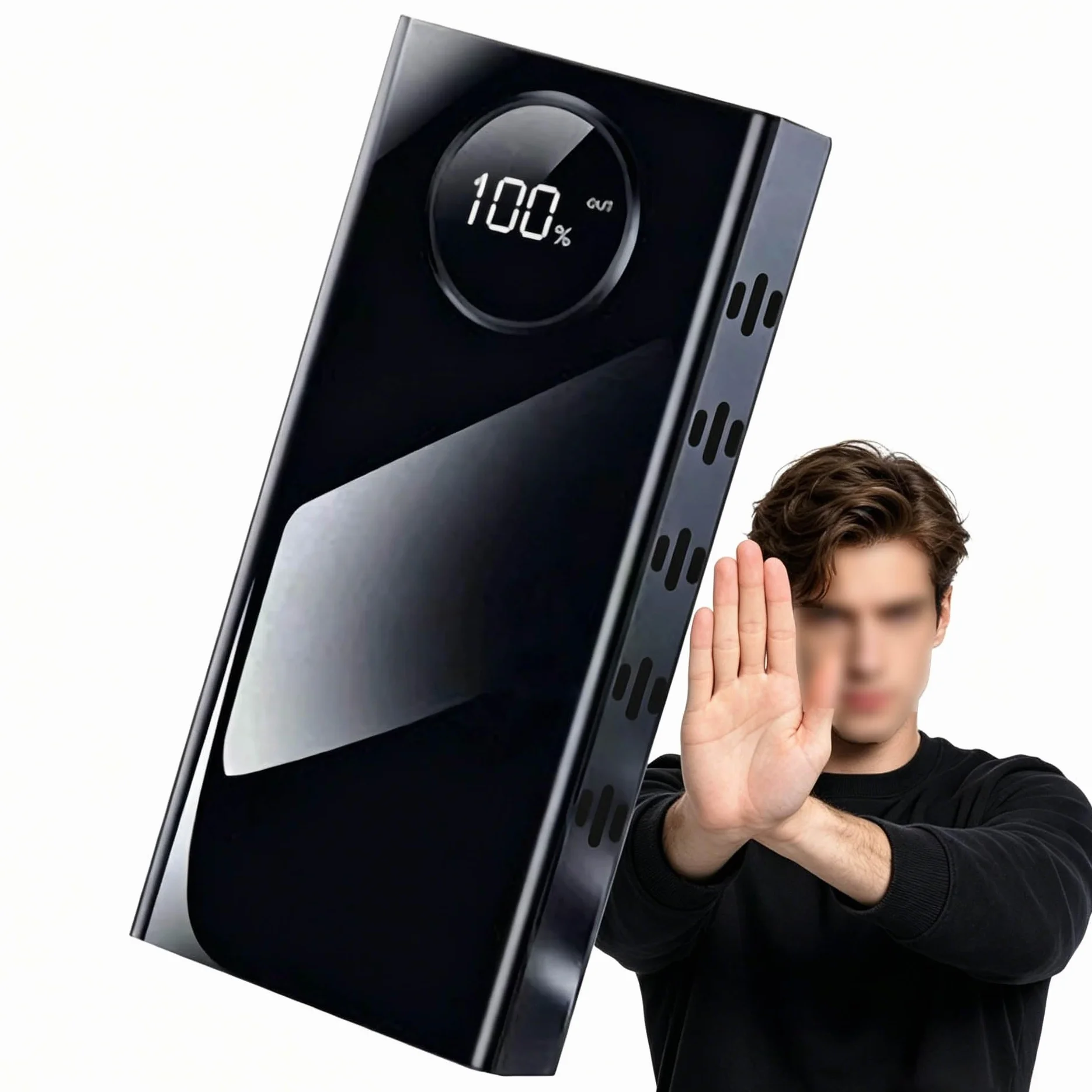 Dispositivo antigrabación, protector de privacidad de 360° con control remoto, batería de 9000 mAh y caja de aleación de aluminio, bloqueador antigrabador portátil