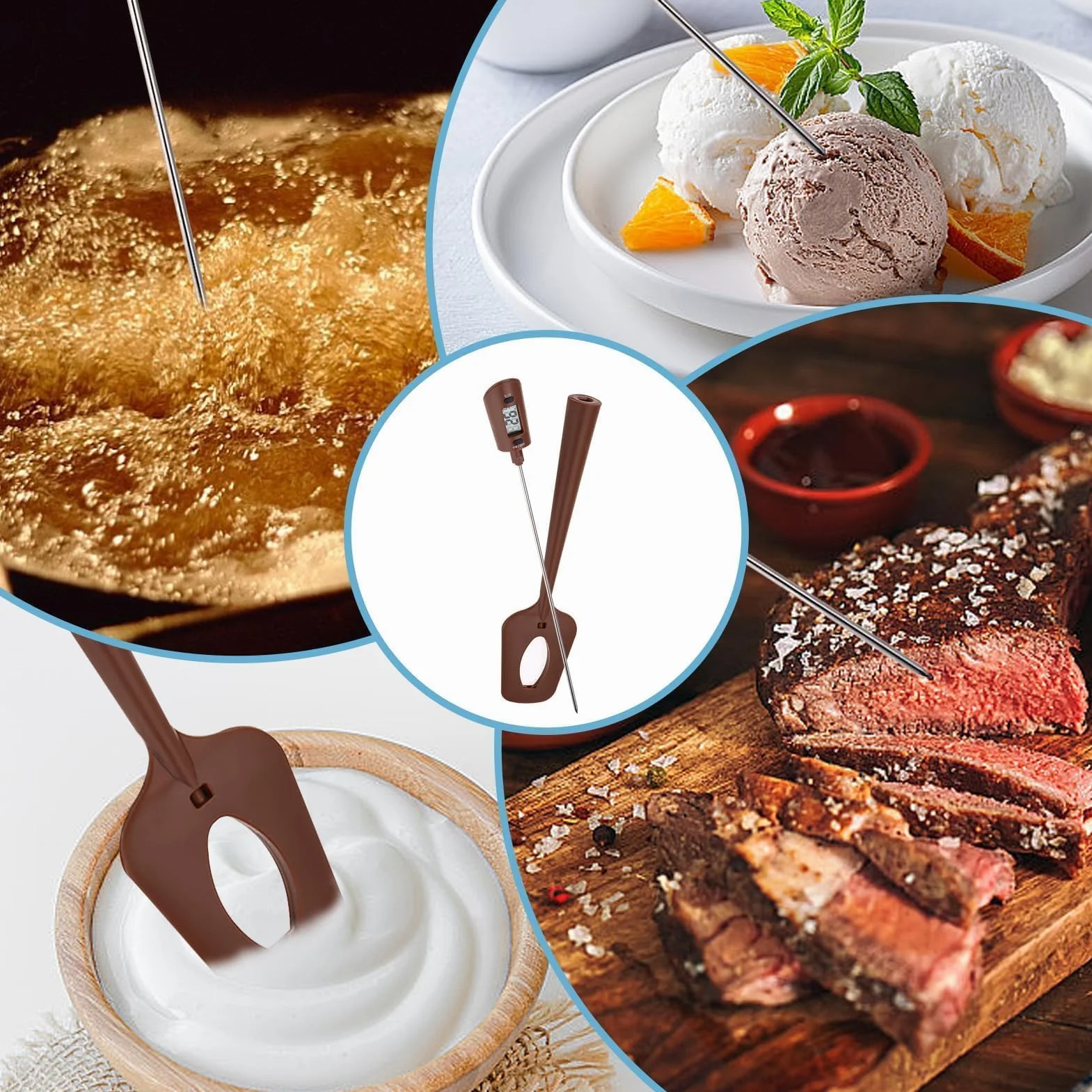 Termómetro Digital De Cocina Para Alimentos, Lectura Instantánea, Carne, Leche, Chocolate, Barbacoa