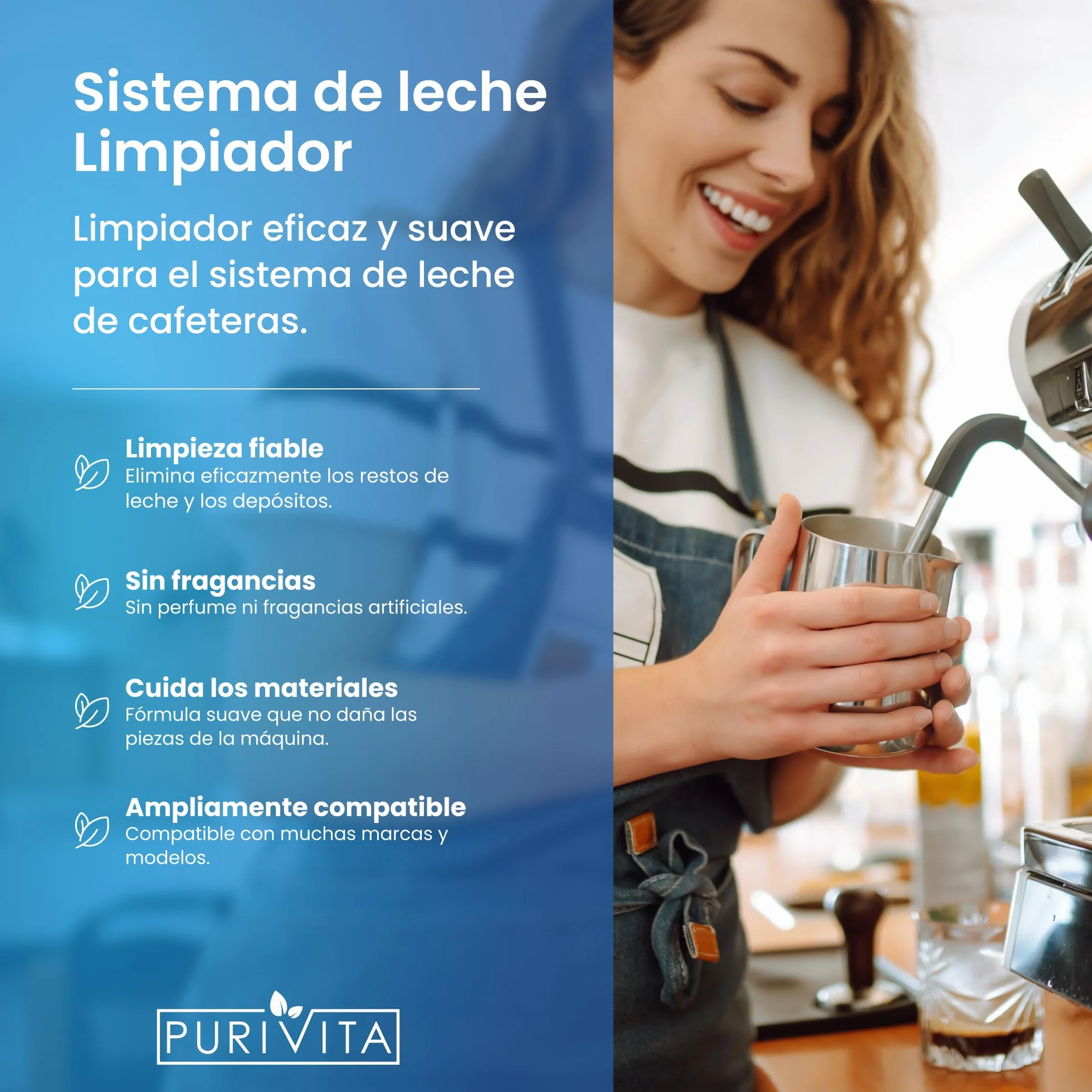 PURIVITA Limpiador Universal Descalcificador Cafetera 1L Antical para De Longhi Nespresso Philipps Krups