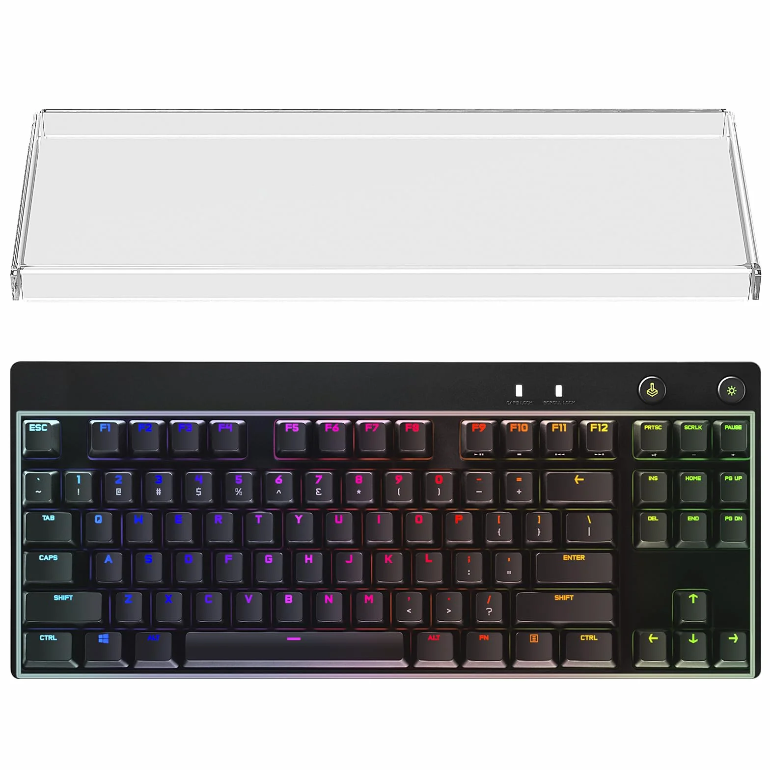 Funda para Teclado Geekria Tenkeyless TKL, Tapa de Teclas de acrílico Transparente para Teclado mecánico 80% Compacto de 87 Teclas, 87 Teclas, 1