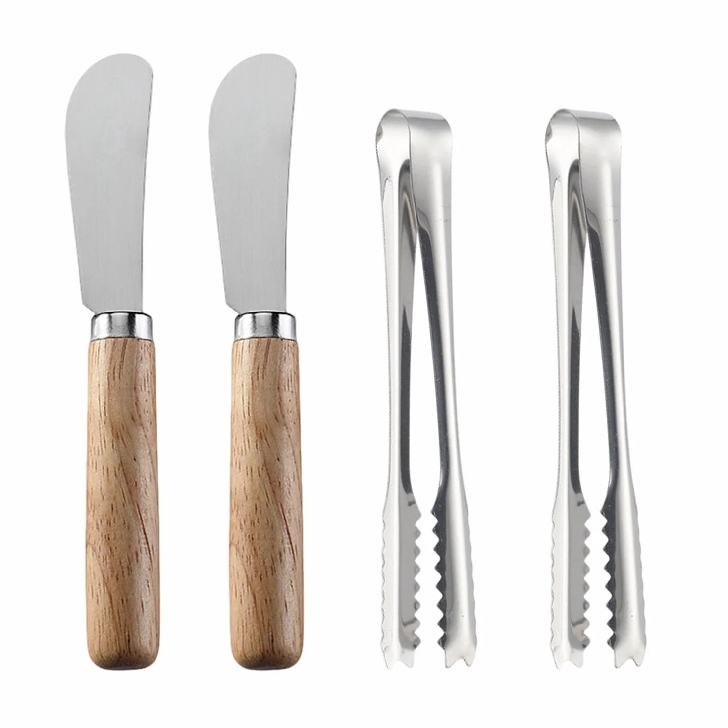 2 Piezas De Cuchillo De Mantequilla De Acero Inoxidable, 2 Piezas, Cuchillo De Queso De Mango De Madera, Cuchillo De Queso Doméstico, Herramienta De Corte De Cubos De Hielo, Requisito De Cocina.