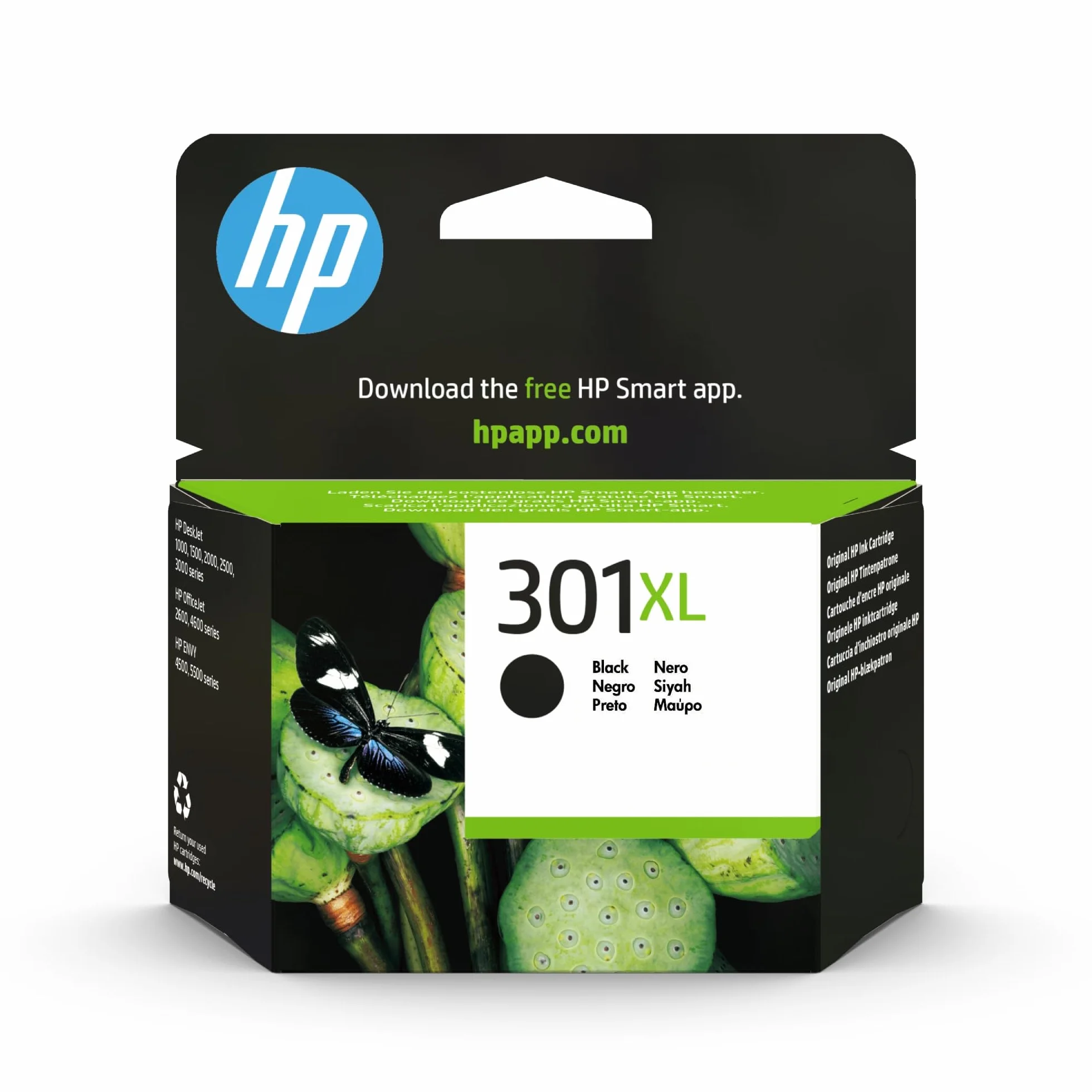HP 301XL CH563EE Negro Cartucho de Tinta Original Compatible con Impresoras HP DeskJet OfficeJet ENVY