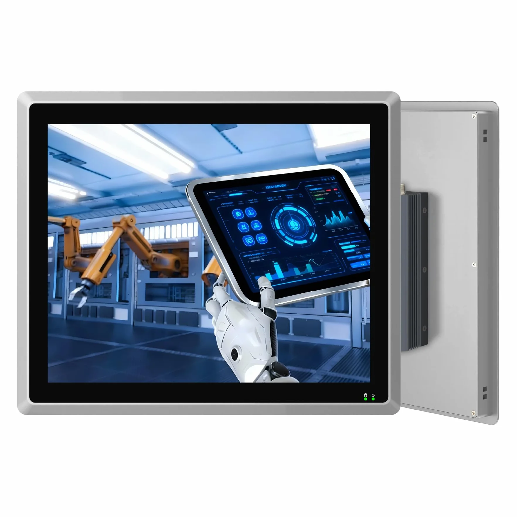 Panel PC Industrial Integrado de 19",Todo en uno Táctil Capacitiva sin Ventilador IP65,Windows 11 Pro,Encendido automático,2×LAN,HDMI,6×USB,2×RS485,4×RS232 (i5-1235U,8 GB RAM,1 TB SSD)