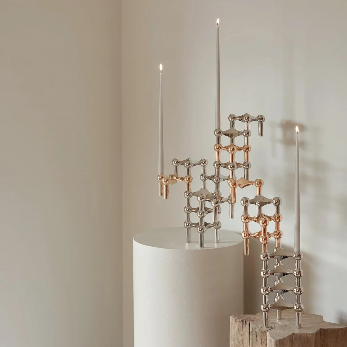 Ester & Erik Stoff Nagel Taper candles cera parafina negro, 3,5 h sin goteo, paquete 6