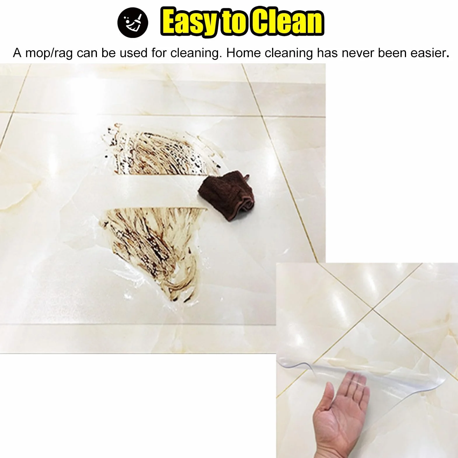 Alfombrilla protectora PVC transparente reflectante 1.5 mm 85 cm x 150 cm para silla de oficina