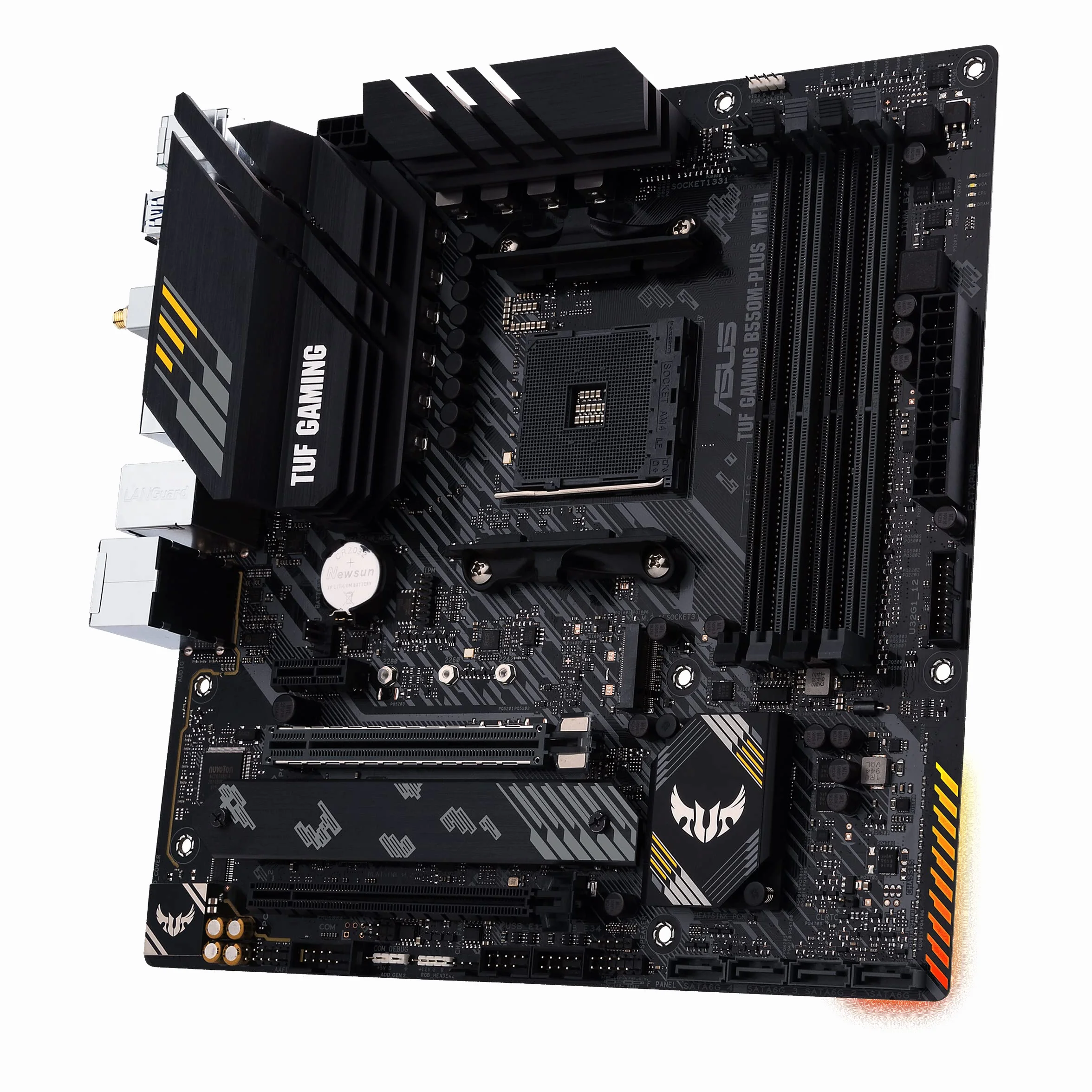 ASUS TUF Gaming B550M-PLUS WiFi II - Placa Base de Gaming Micro-ATX AMD (PCIe 4.0, 2X M.2, VRM de 10 etapas, Wi-Fi 6, 2.5 GB Ethernet, HDMI, DP, USB 3.2 Gen. 2 de Tipo A y C, Aura Sync RGB), B550 II