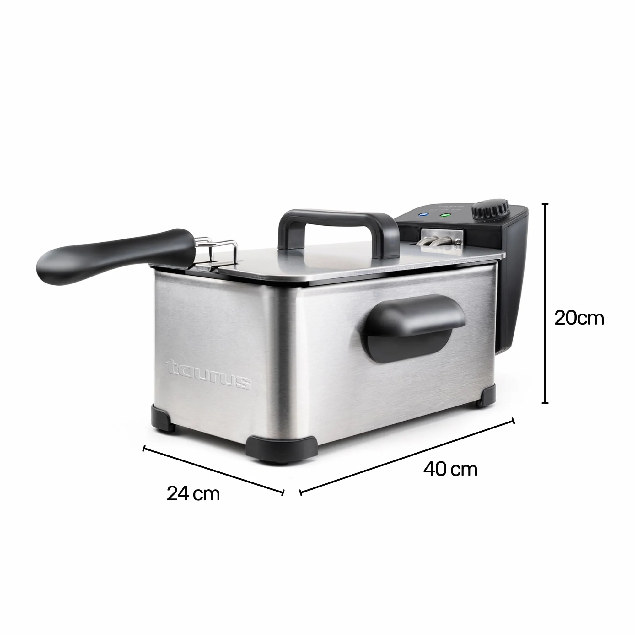 Taurus Fry3 Freidora de Aceite 2000 W 3 L Apta para Lavavajillas