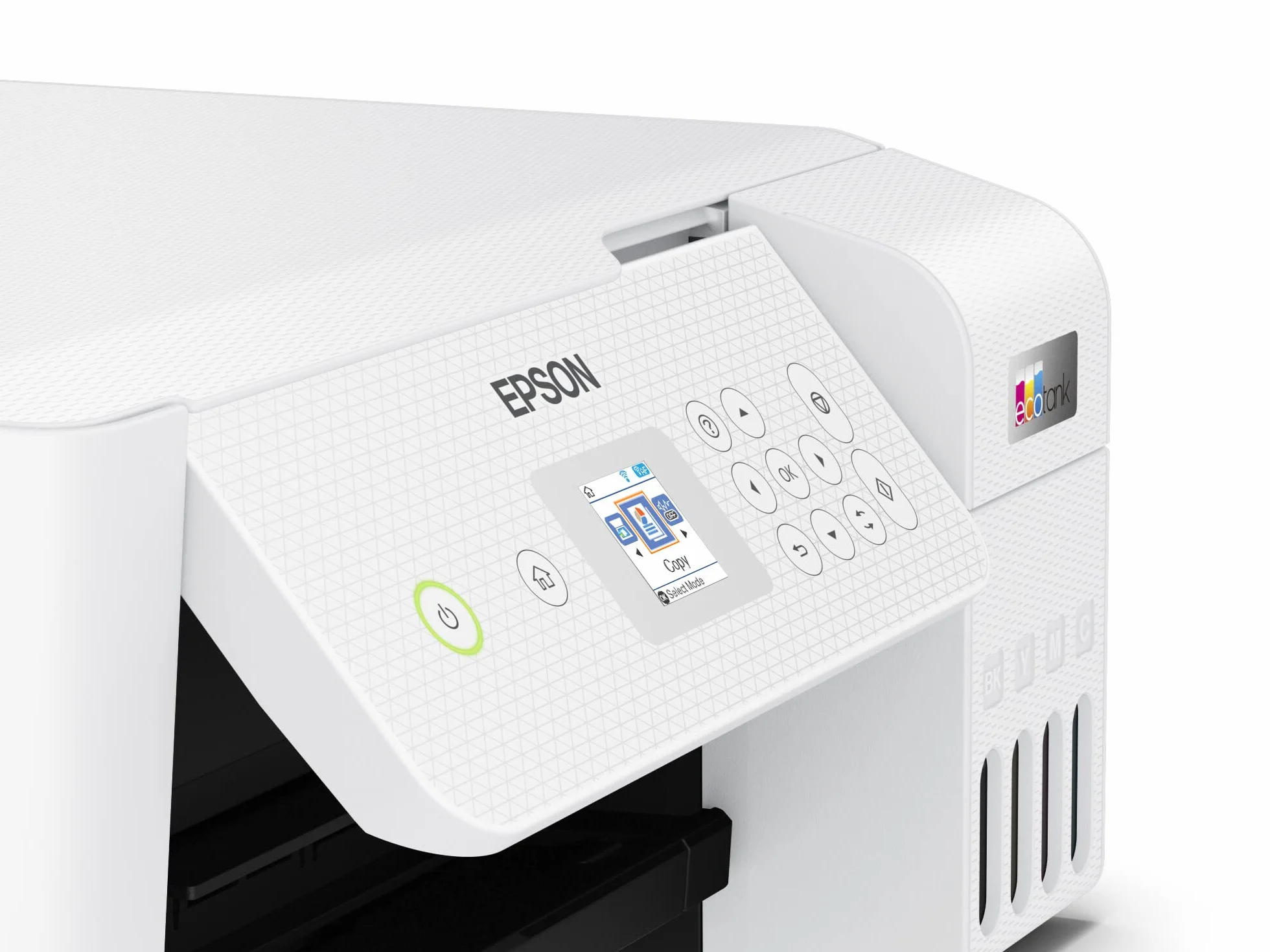 Epson EcoTank ET-2826, Impresora WiFi A4 Multifunción con Depósito de Tinta Recargable y Pantalla LCD, 3 en 1: Impresión, Copiadora, Escáner, Mobile Printing, Blanco