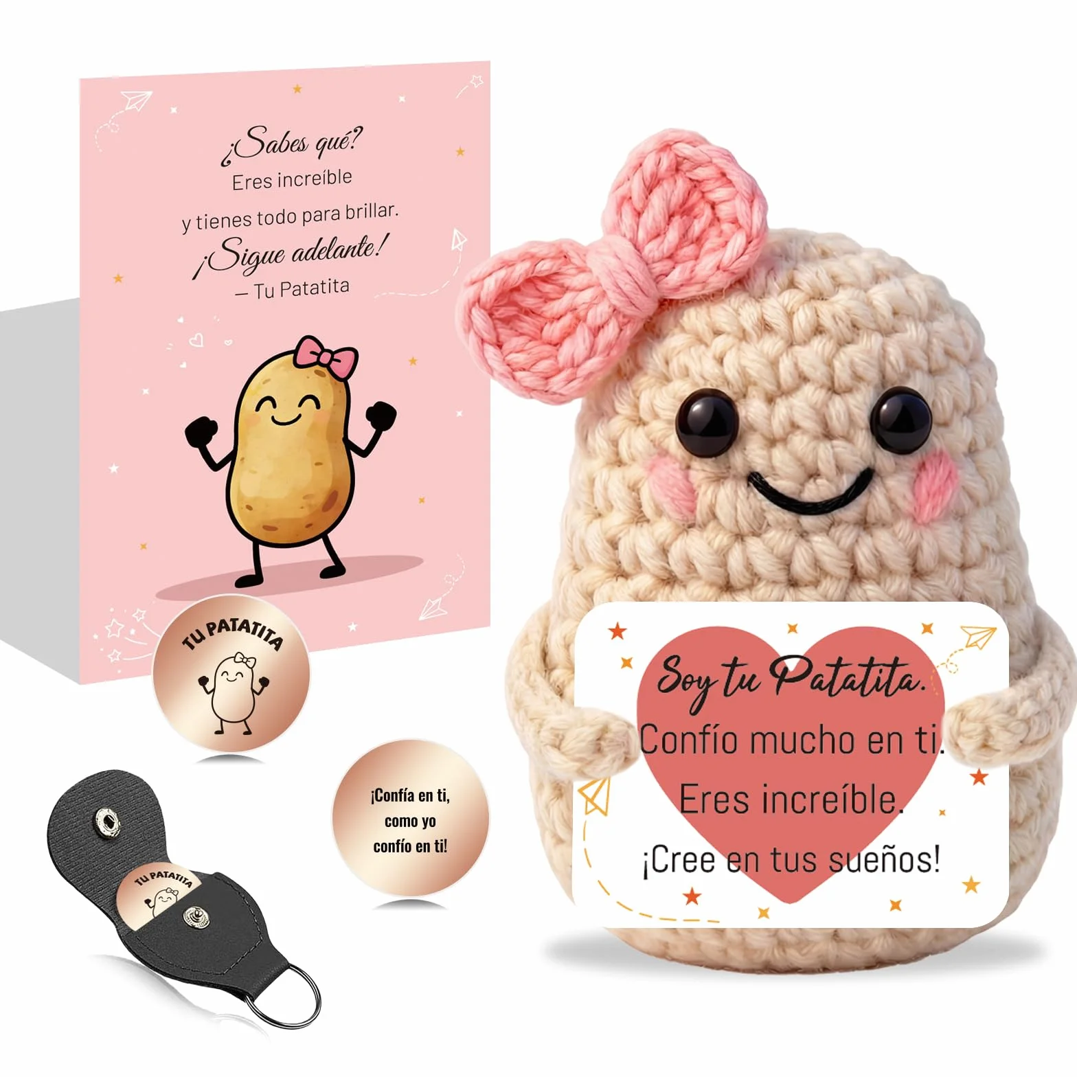 Patata Feliz de Ganchillo de Apoyo Emocional Regalo Dia de la Madre para Mamá Abuela Amigos
